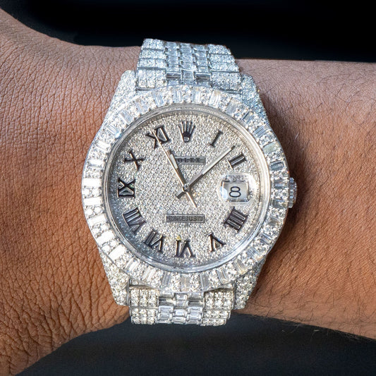 Rolex Datejust 41 MM Jubilee Band | Baguette & Round Diamonds | Iced Out | 25 Carats