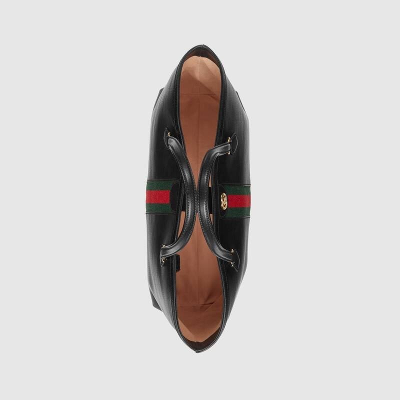 Ophidia leather tote Black leather