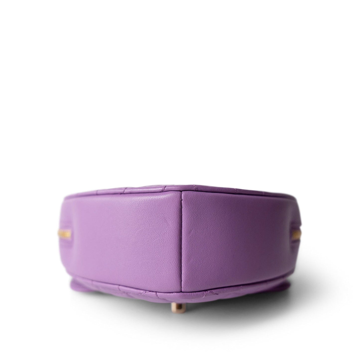 22S CC In Love Purple Lambskin Quilted Large Heart Bag