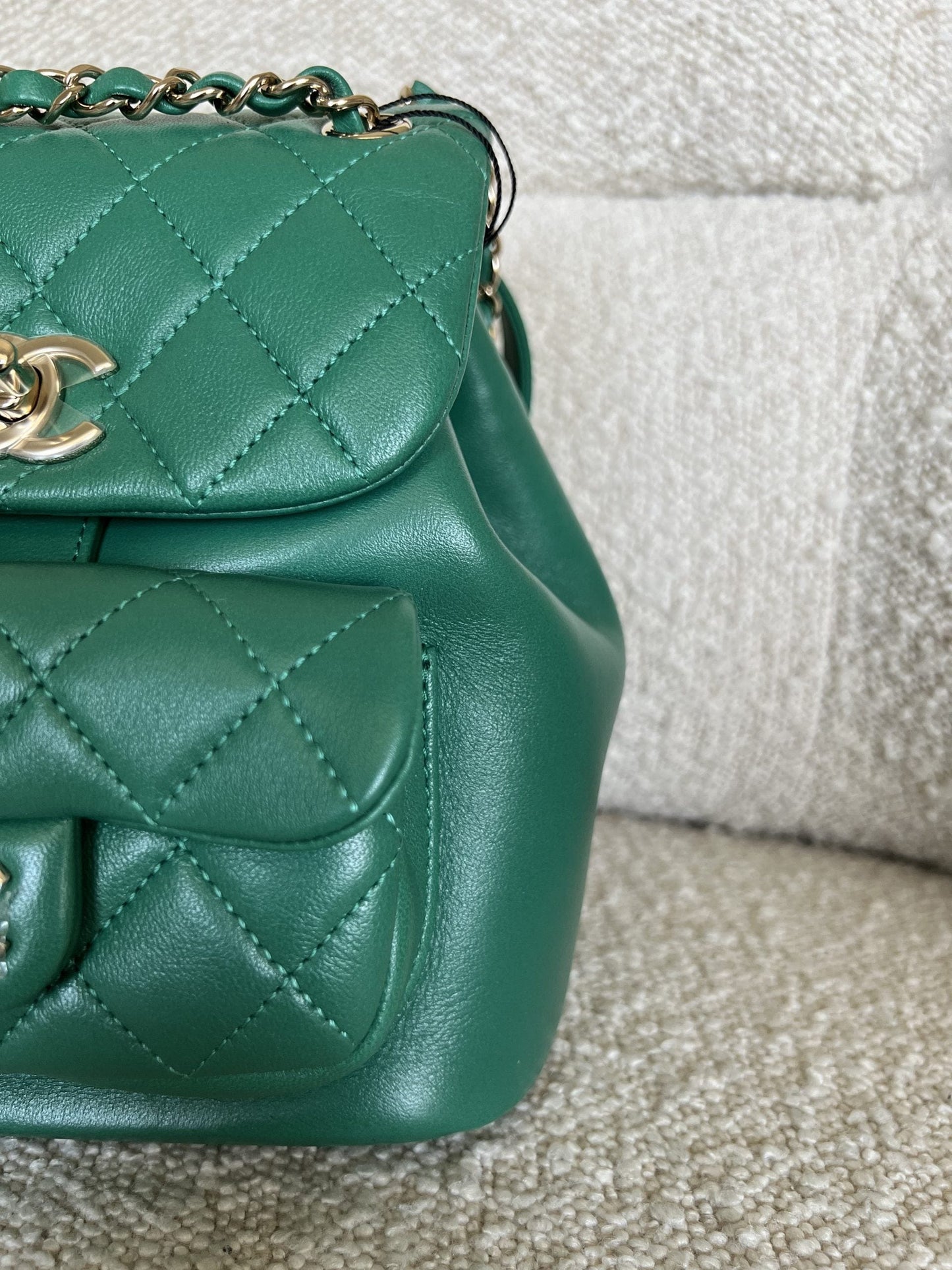 22A Green Leather Duma Backpack Small LGHW