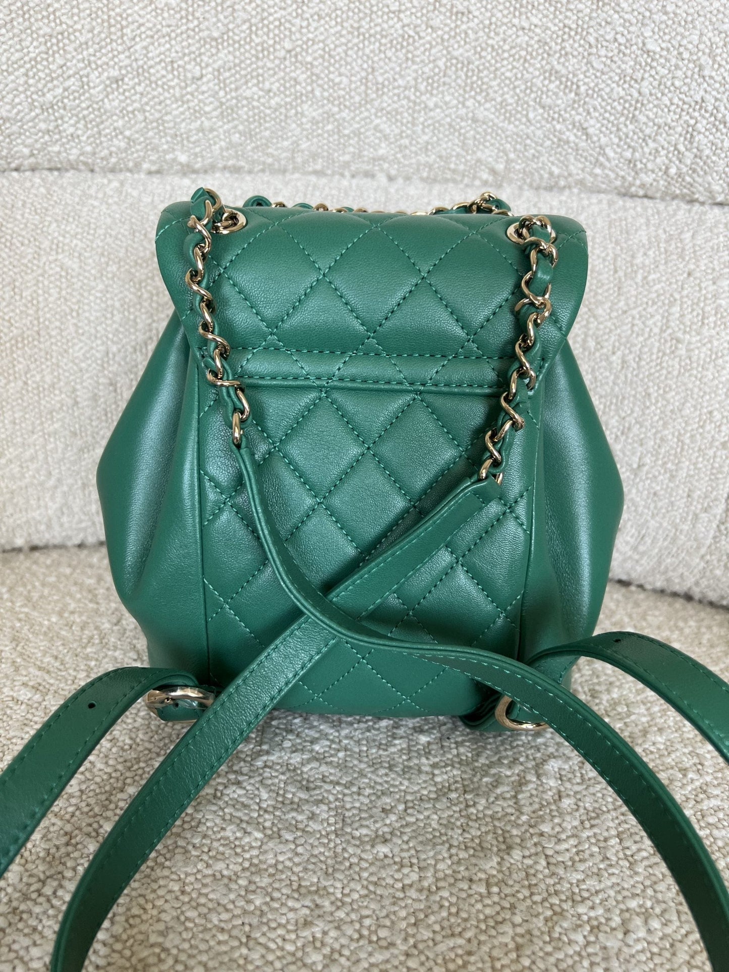 22A Green Leather Duma Backpack Small LGHW