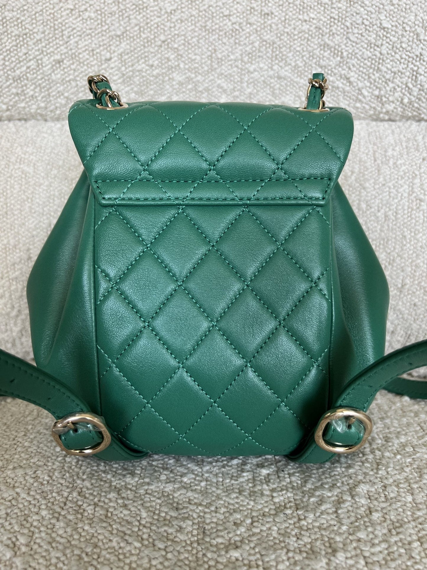 22A Green Leather Duma Backpack Small LGHW
