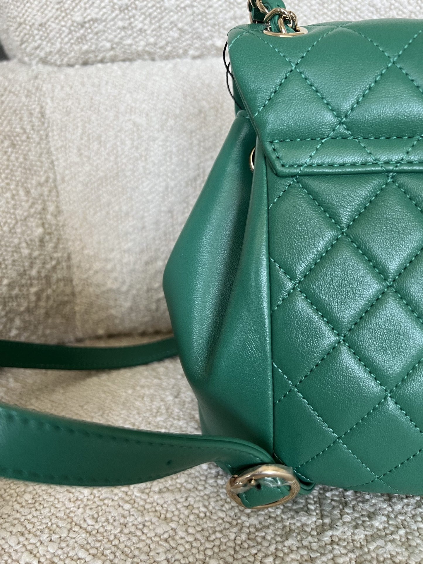 22A Green Leather Duma Backpack Small LGHW