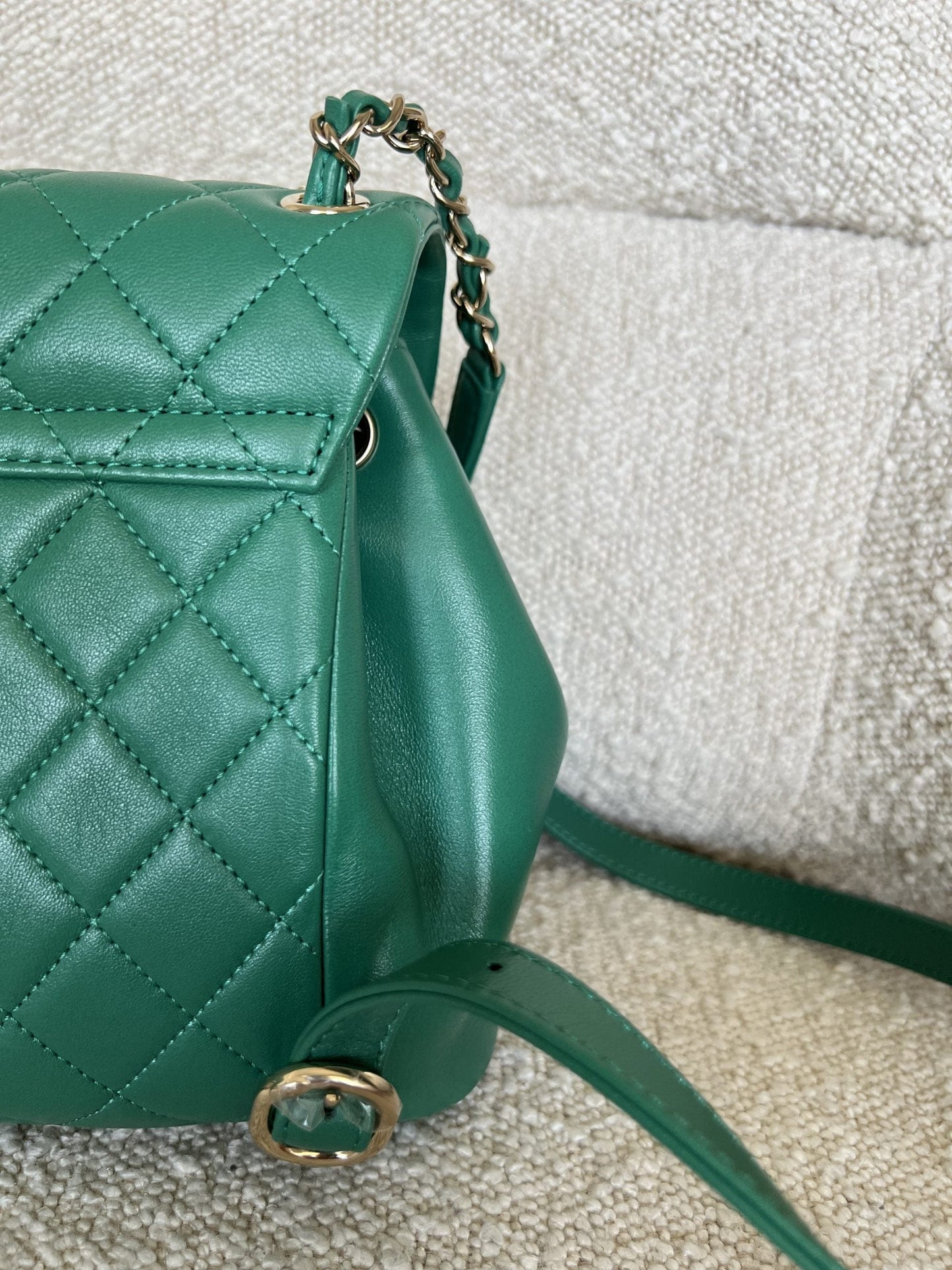 22A Green Leather Duma Backpack Small LGHW