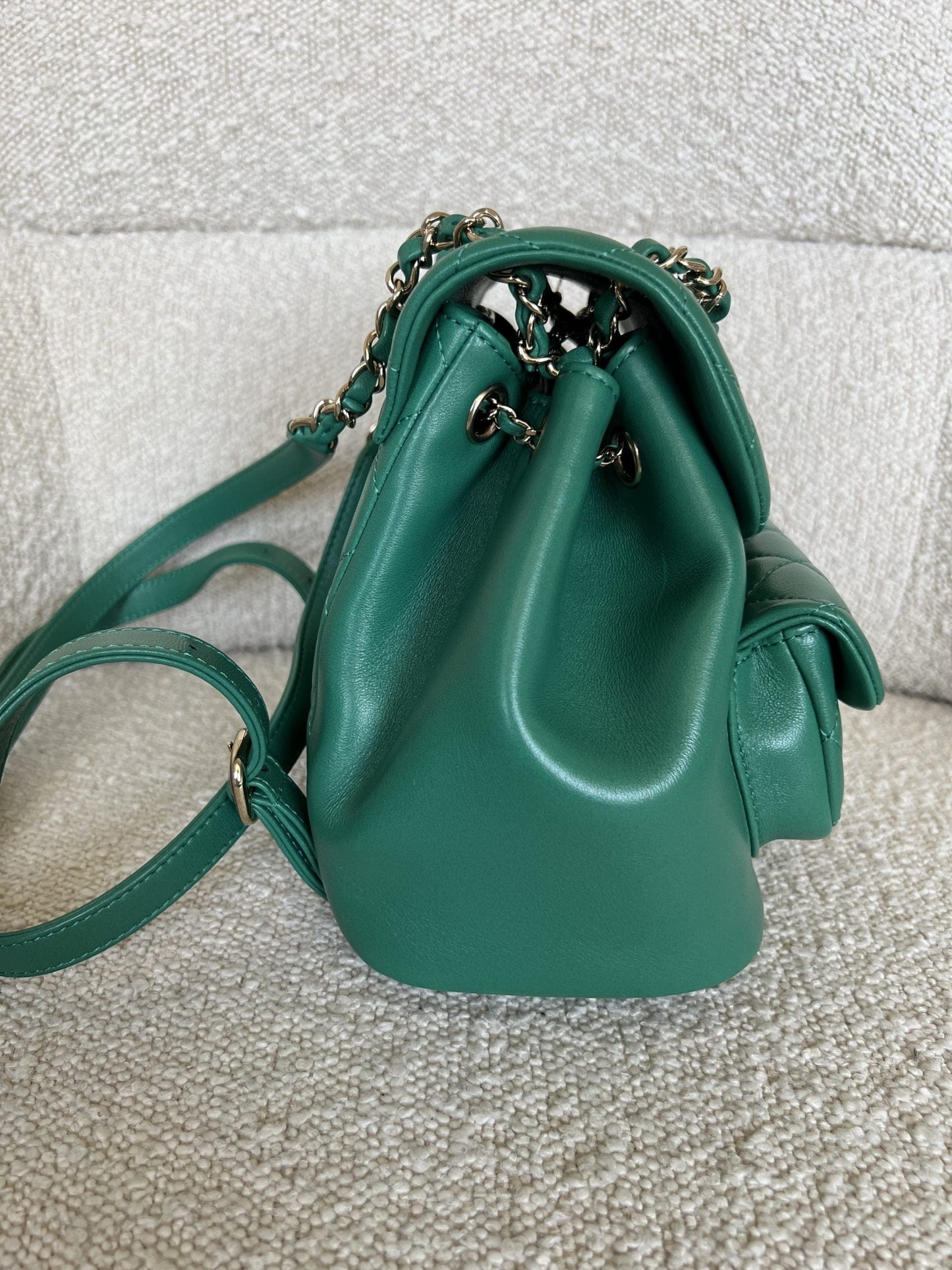 22A Green Leather Duma Backpack Small LGHW