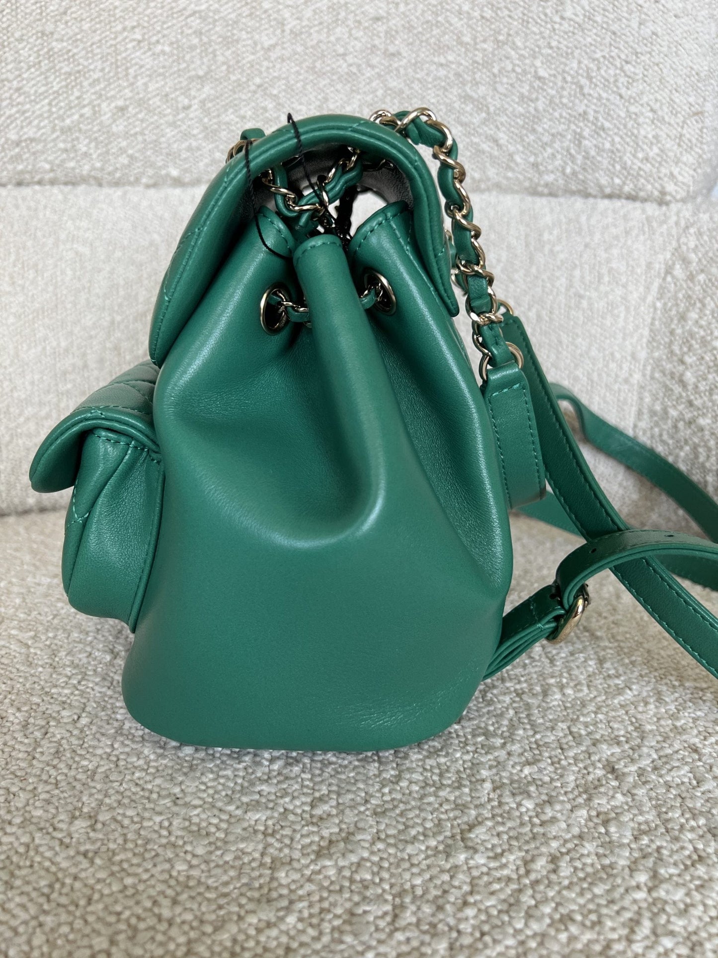 22A Green Leather Duma Backpack Small LGHW