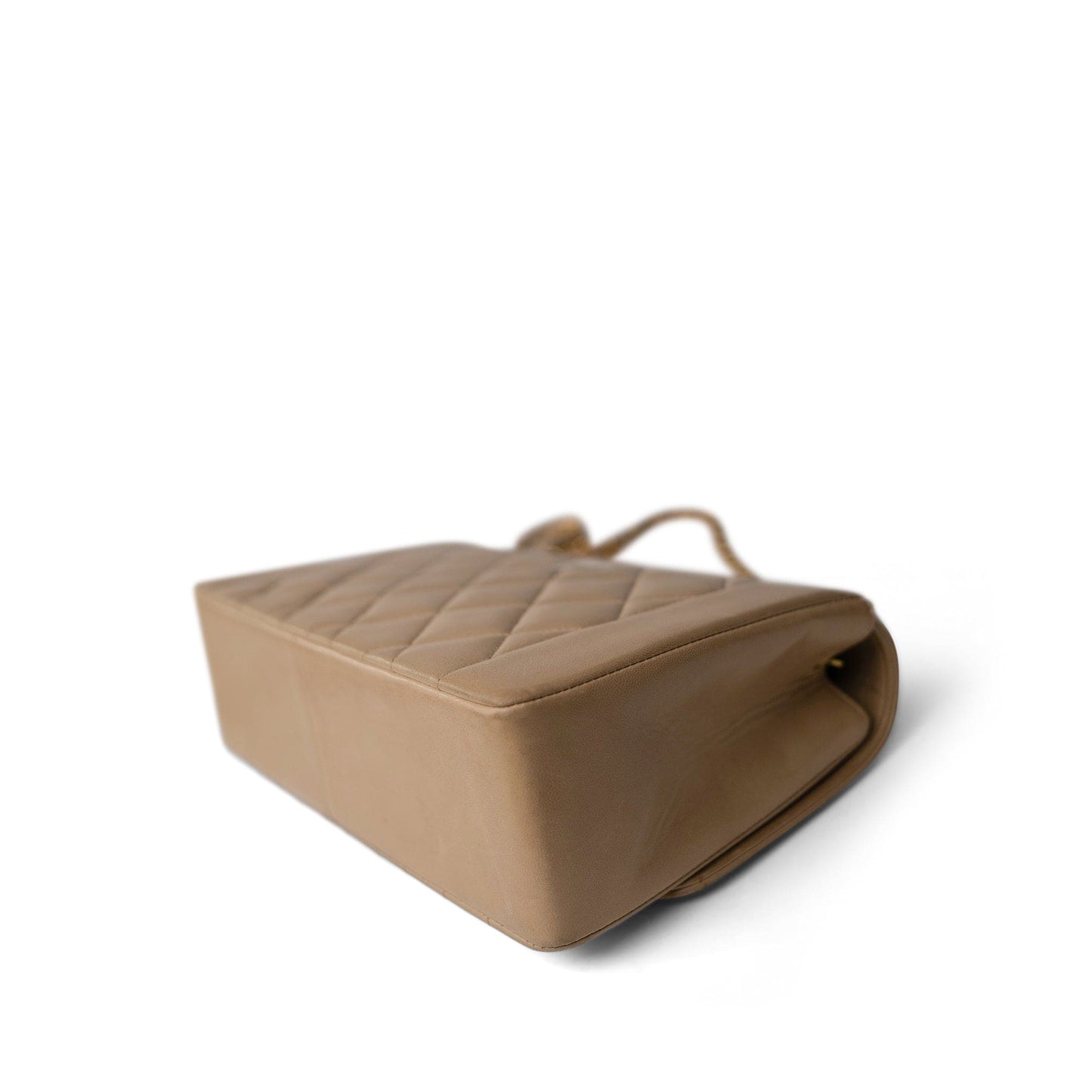 Diana Flap Beige Lambskin Quilted Medium Gold Hardware