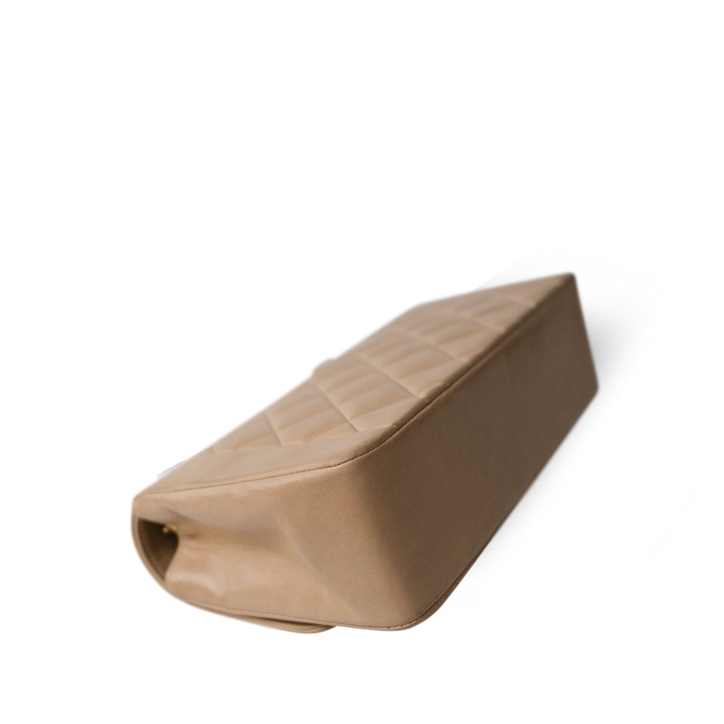 Diana Flap Beige Lambskin Quilted Medium Gold Hardware