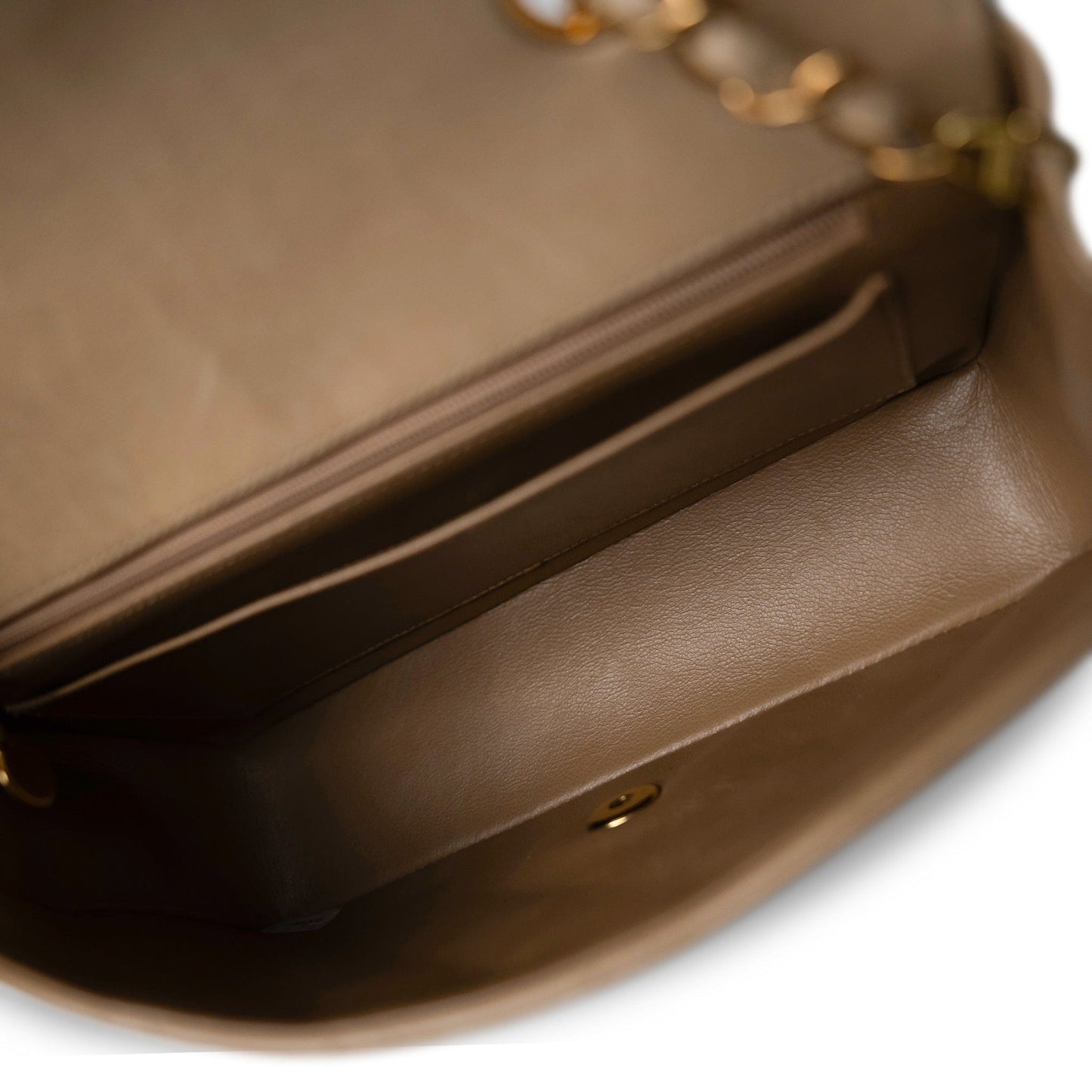 Diana Flap Beige Lambskin Quilted Medium Gold Hardware