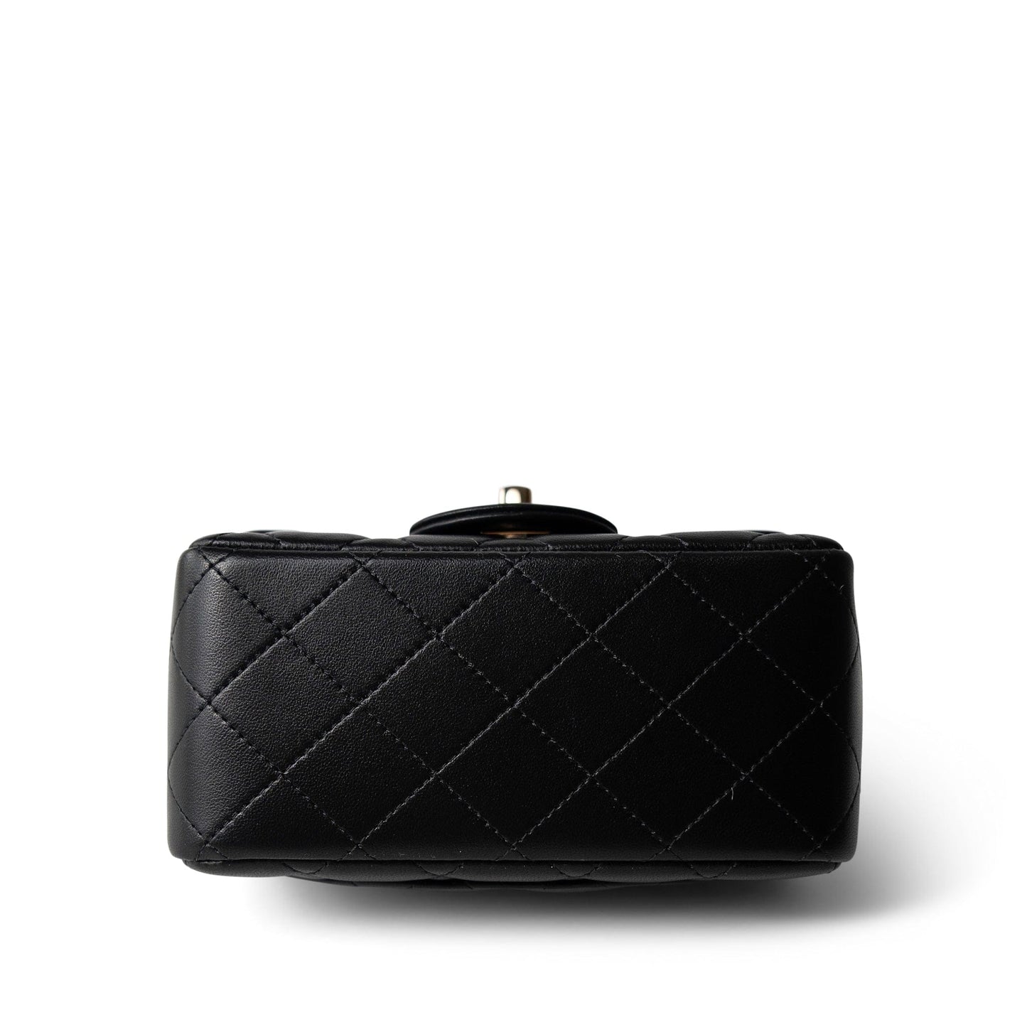 21P Black Lambskin Quilted Mini Square Flap Light Gold Hardware
