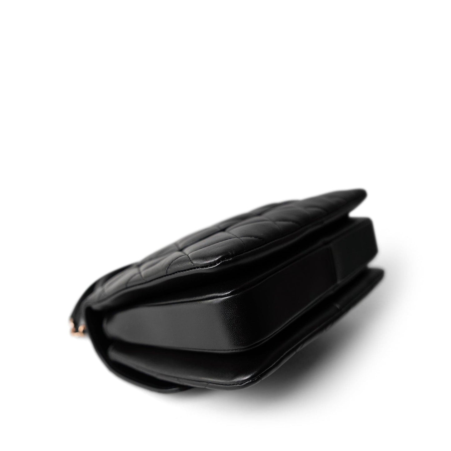 22C Black Lambskin Quilted Trendy CC Flap Small Rose Gold Hardware