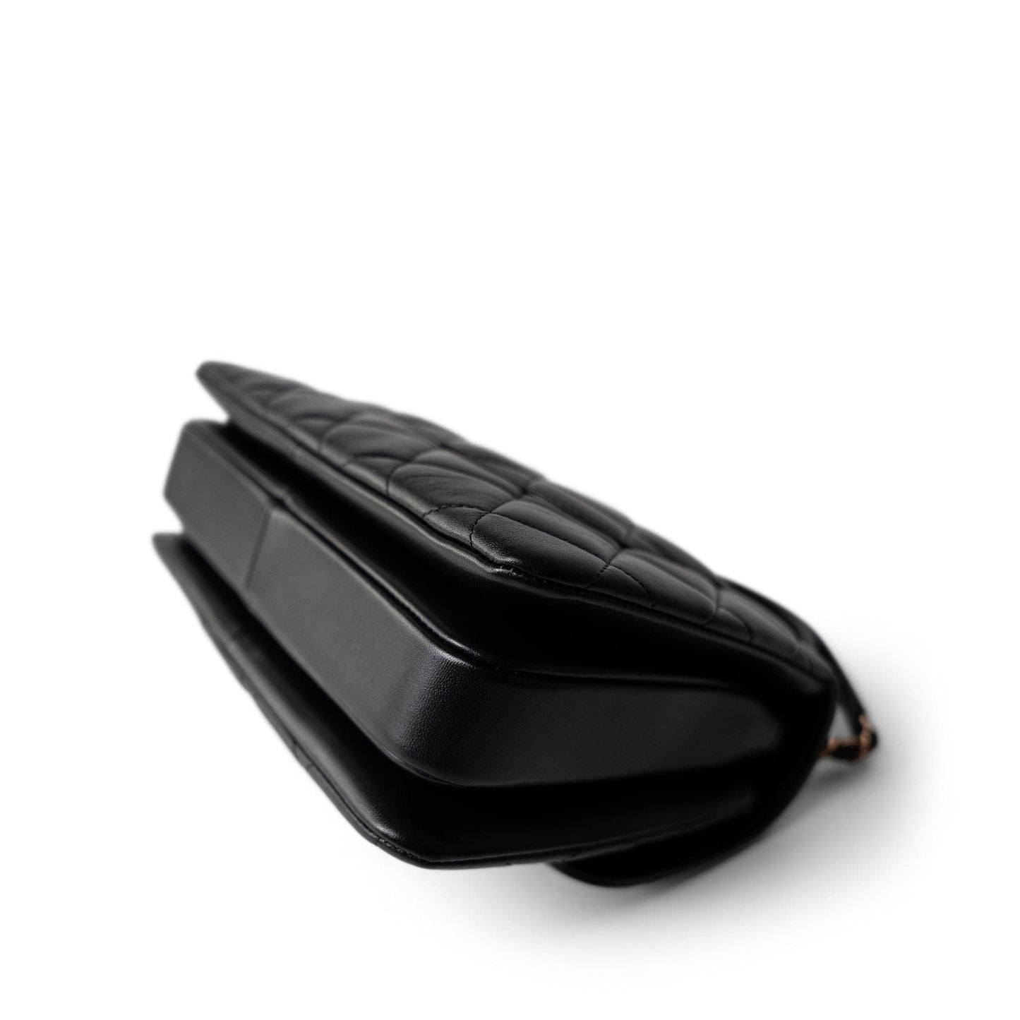 22C Black Lambskin Quilted Trendy CC Flap Small Rose Gold Hardware