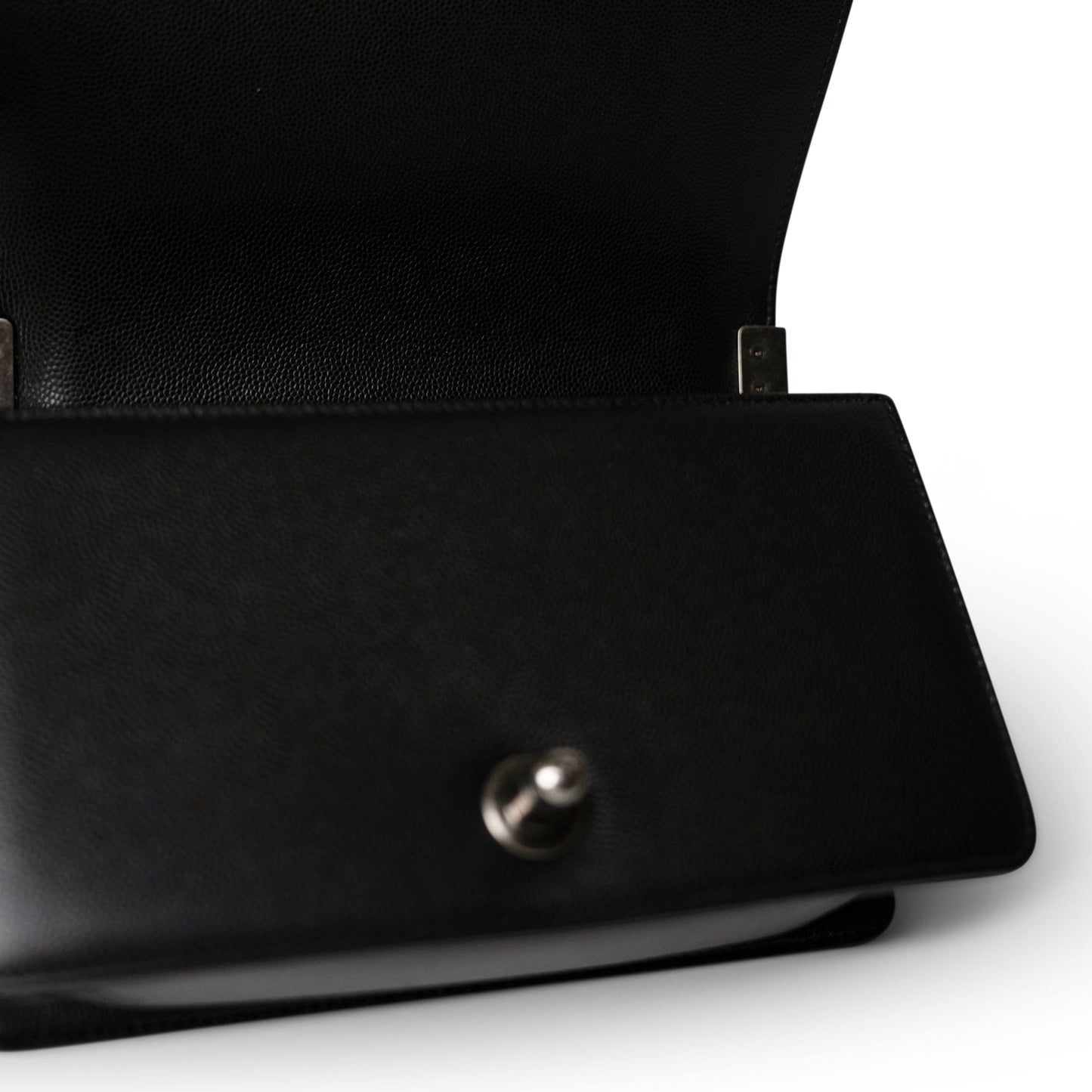 Black Caviar Quilted Le Boy Bag Small Ruthenium Hardware