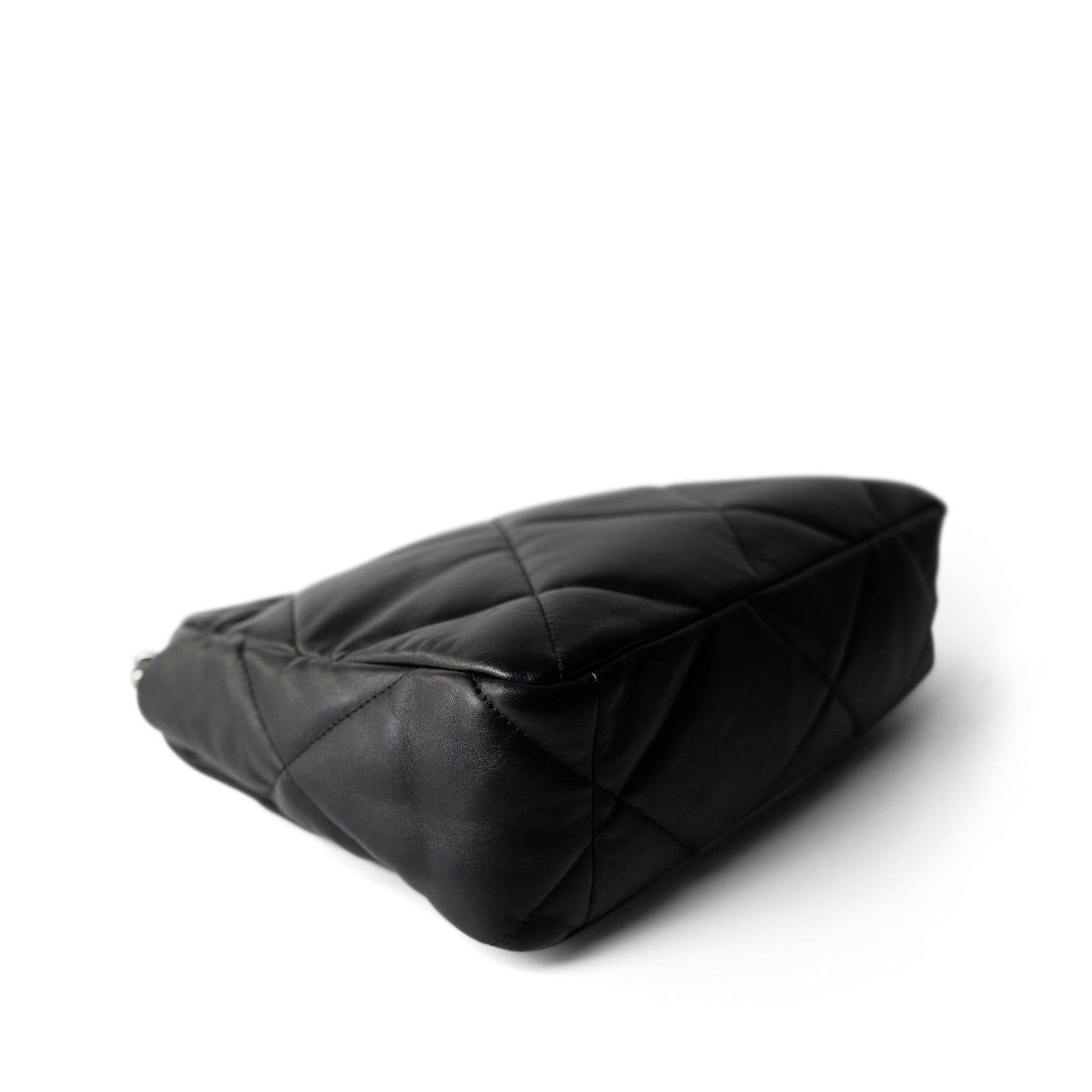 Black Lambskin Quilted 19 Flap Large Aged Gold Hardware