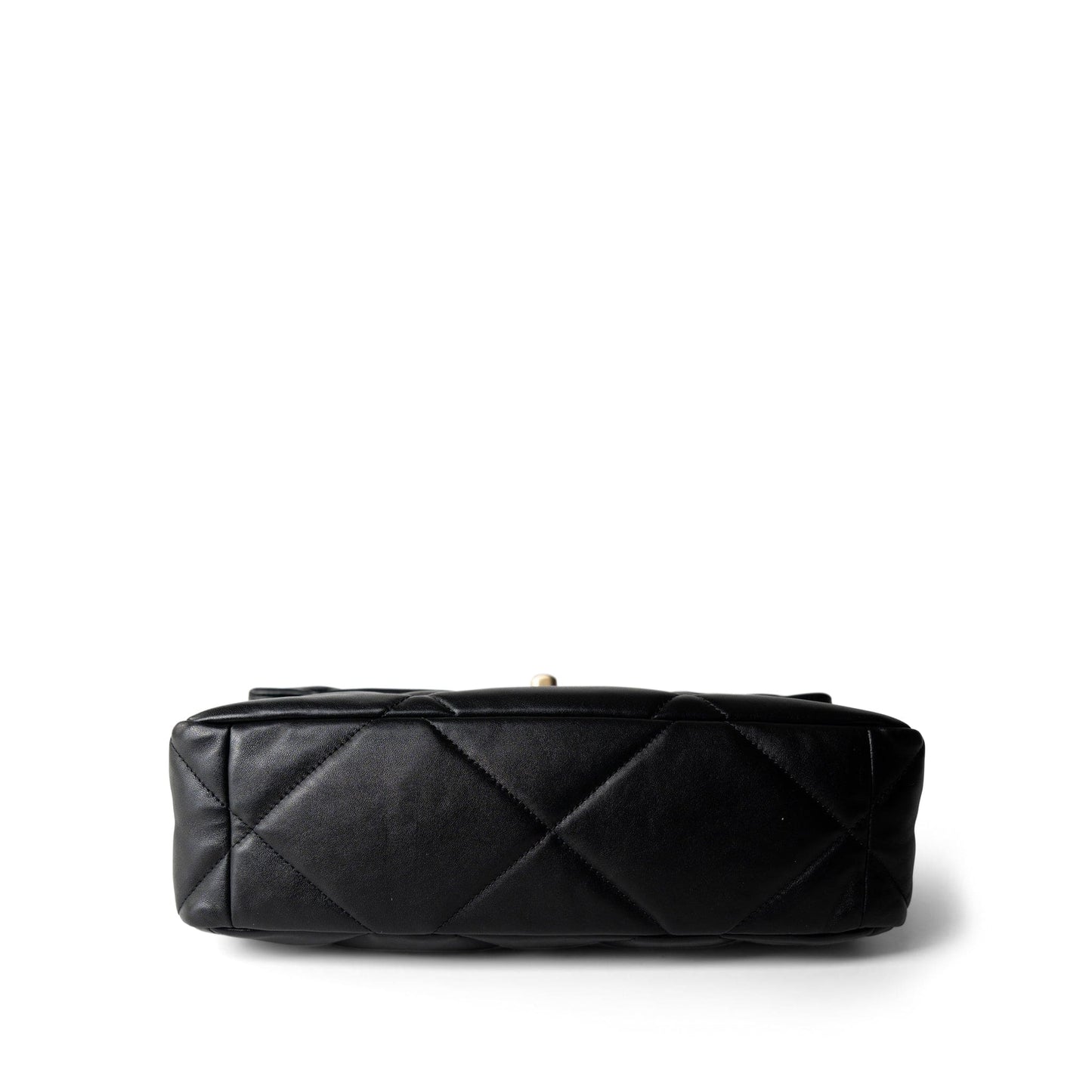 Black Lambskin Quilted 19 Flap Large Aged Gold Hardware
