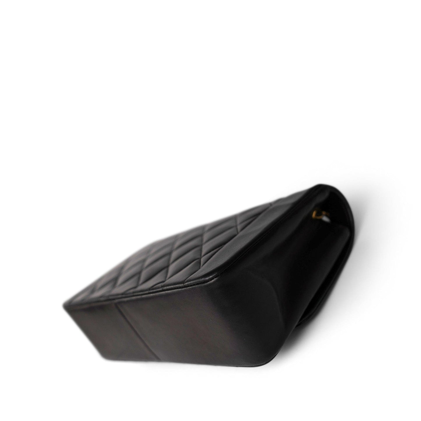 Diana Flap Black Lambskin Quilted Medium Gold Hardware