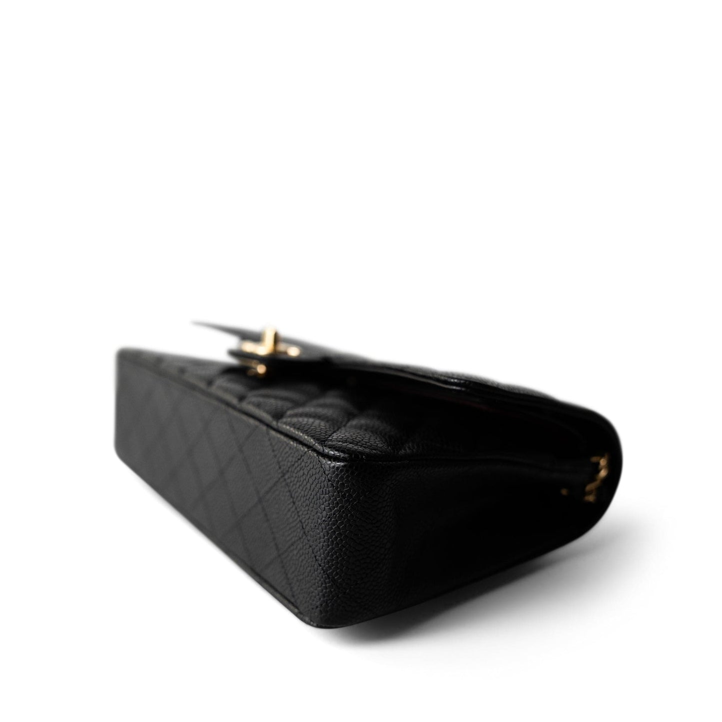 Medium Black Caviar Quilted Classic Flap Gold Hardware
