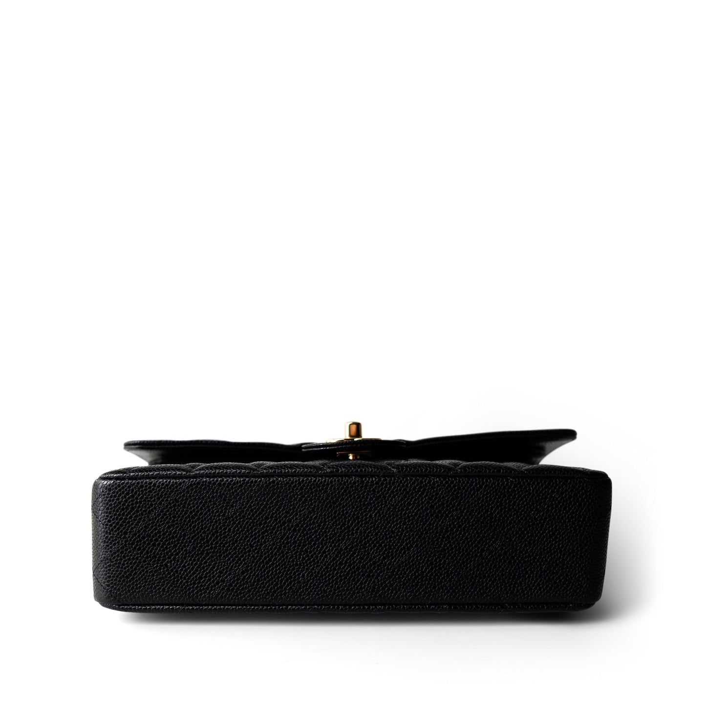 Medium Black Caviar Quilted Classic Flap Gold Hardware