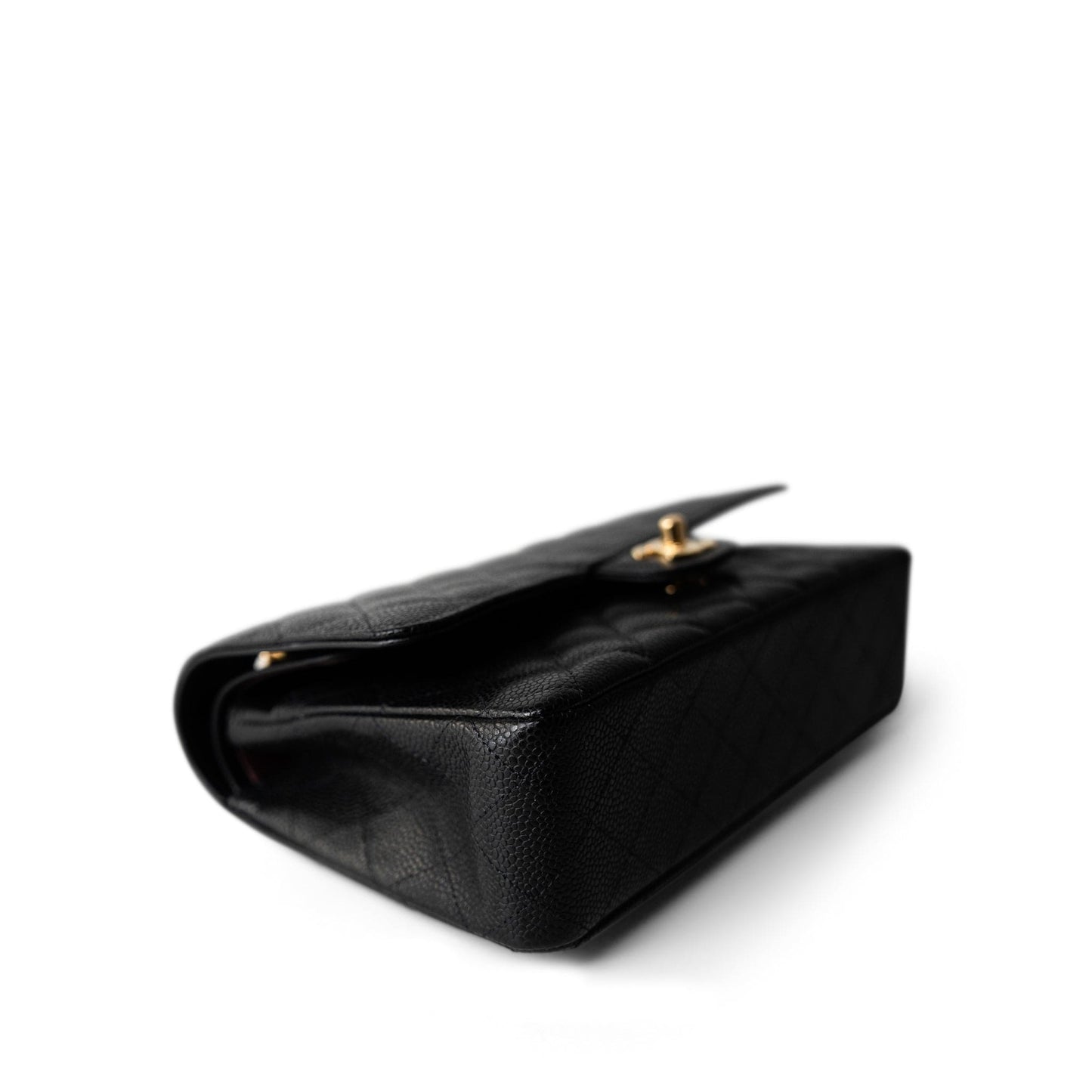 Medium Black Caviar Quilted Classic Flap Gold Hardware