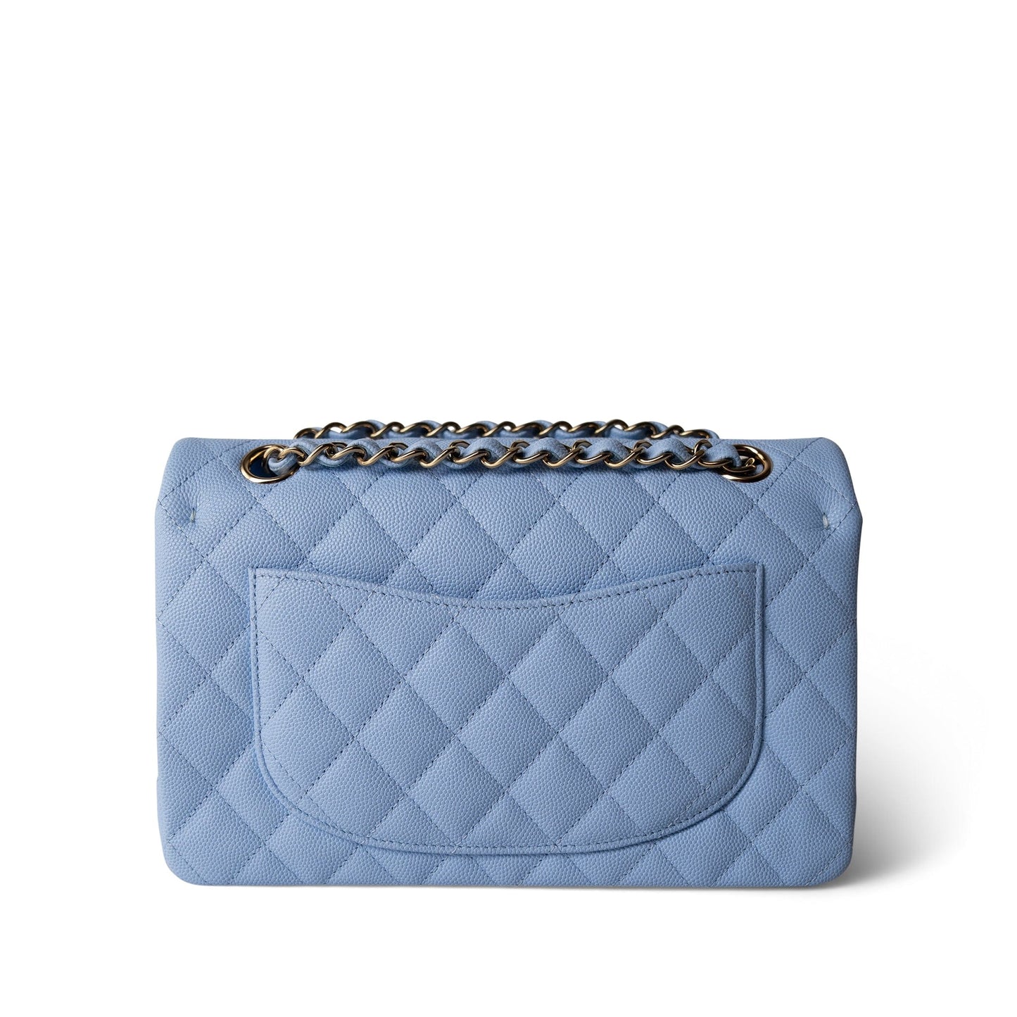 23P Blue Caviar Quilted Classic Flap Small Light Gold Hardware