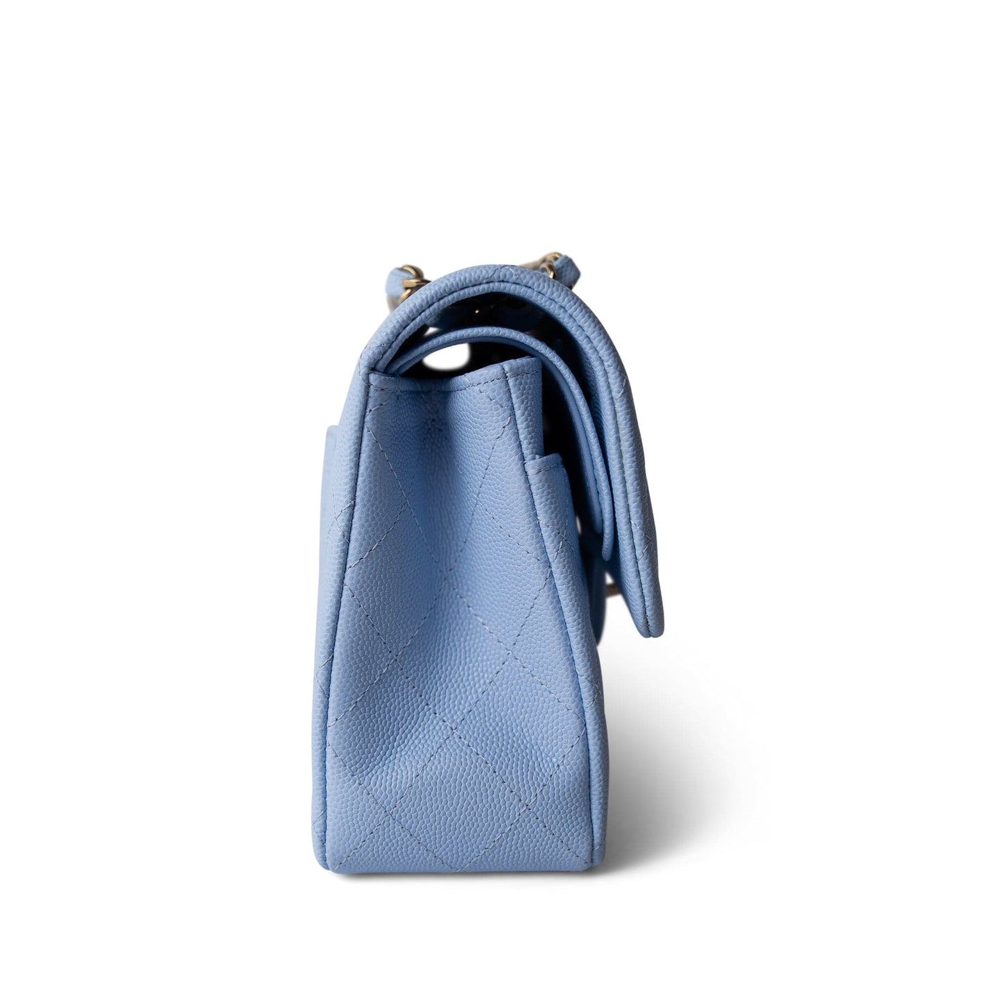 23P Blue Caviar Quilted Classic Flap Small Light Gold Hardware