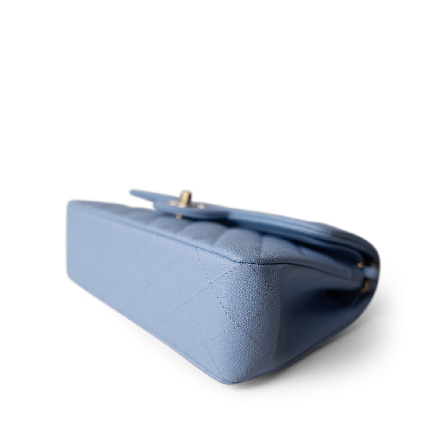 23P Blue Caviar Quilted Classic Flap Small Light Gold Hardware