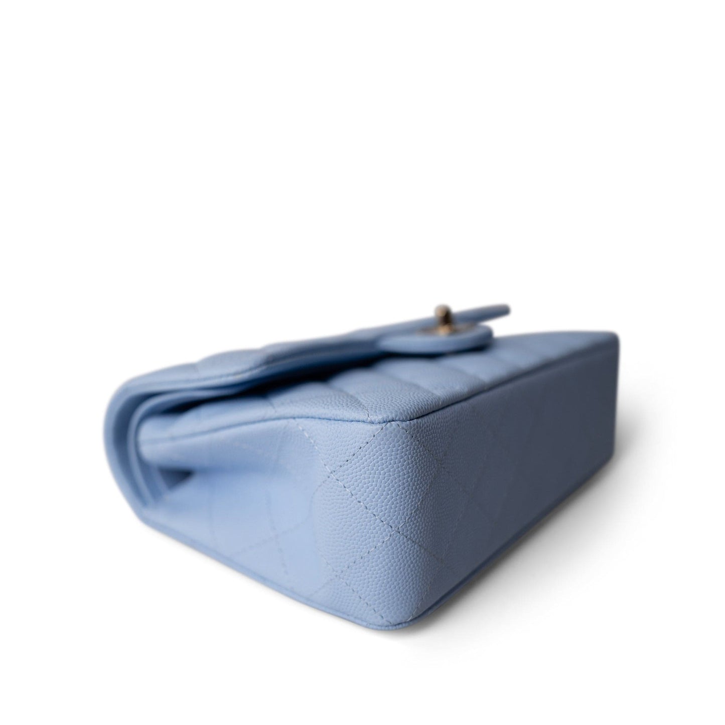 23P Blue Caviar Quilted Classic Flap Small Light Gold Hardware