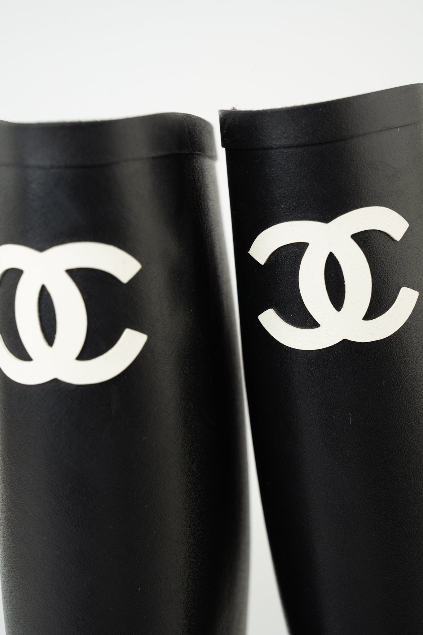 22A Black Caoutchouk CC High Boots