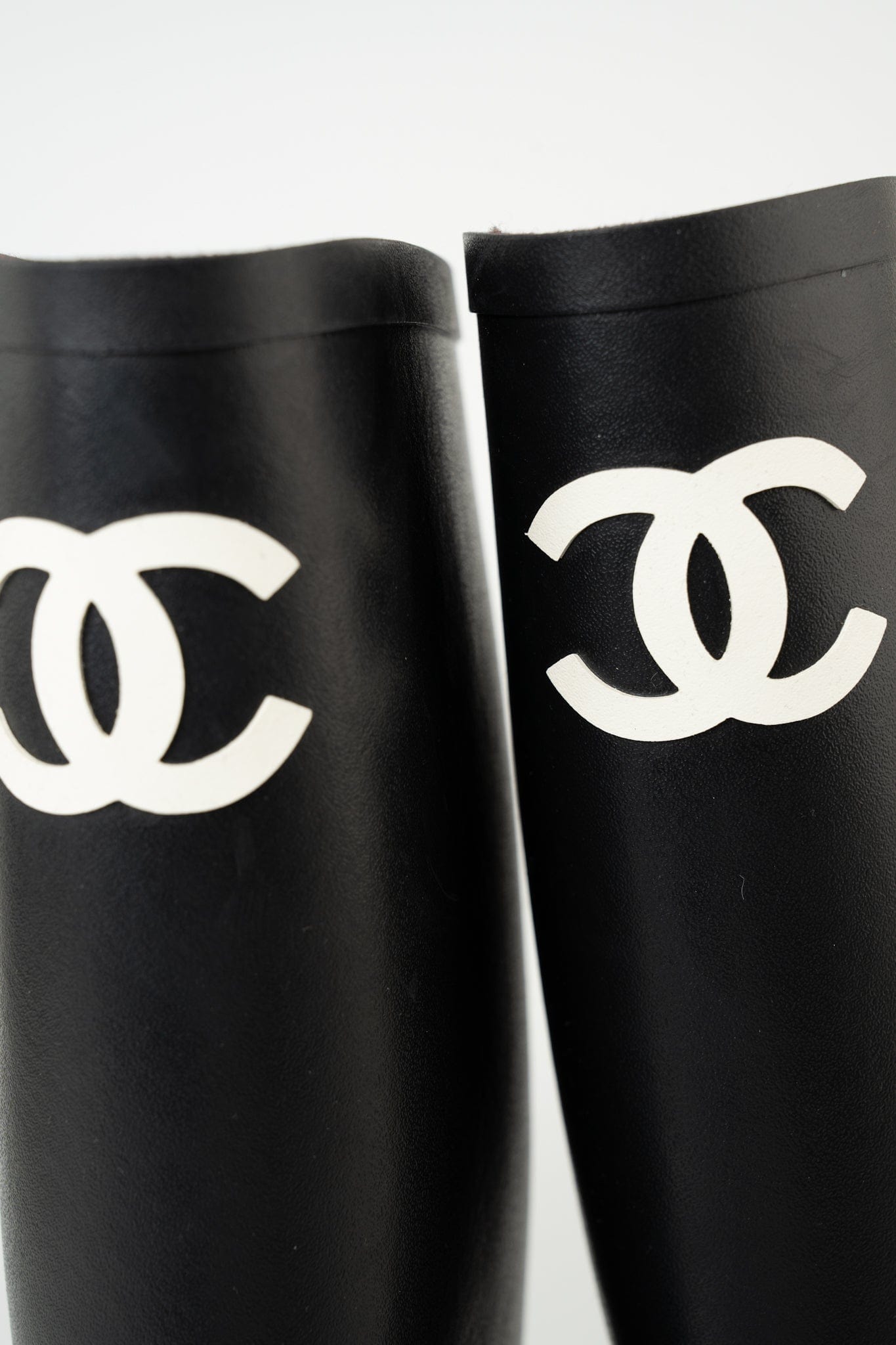 22A Black Caoutchouk CC High Boots