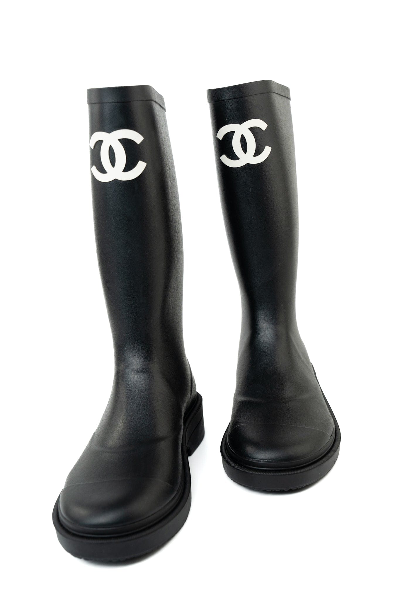 22A Black Caoutchouk CC High Boots