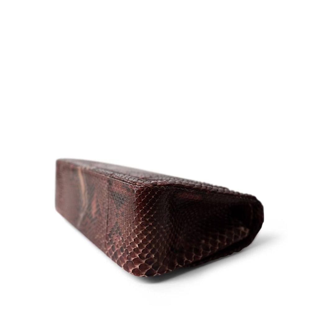 Burgundy Python Jumbo Classic Flap