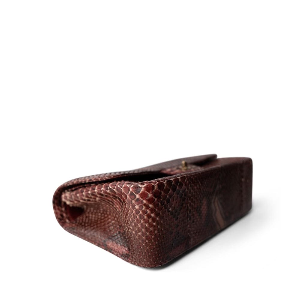 Burgundy Python Jumbo Classic Flap