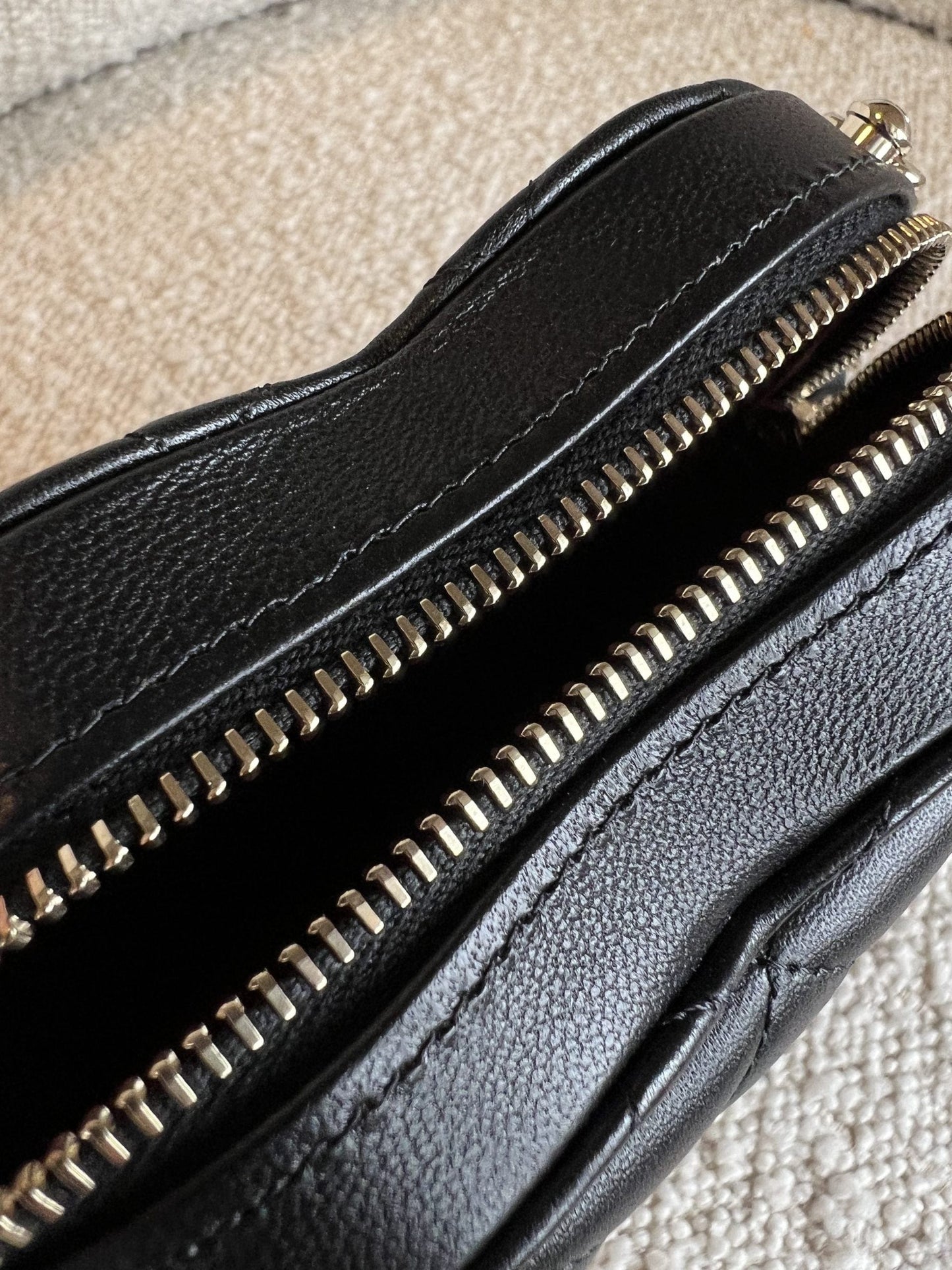 22S CC In Love Black Lambskin Quilted Small (Clutch on Chain) Heart Bag LGHW