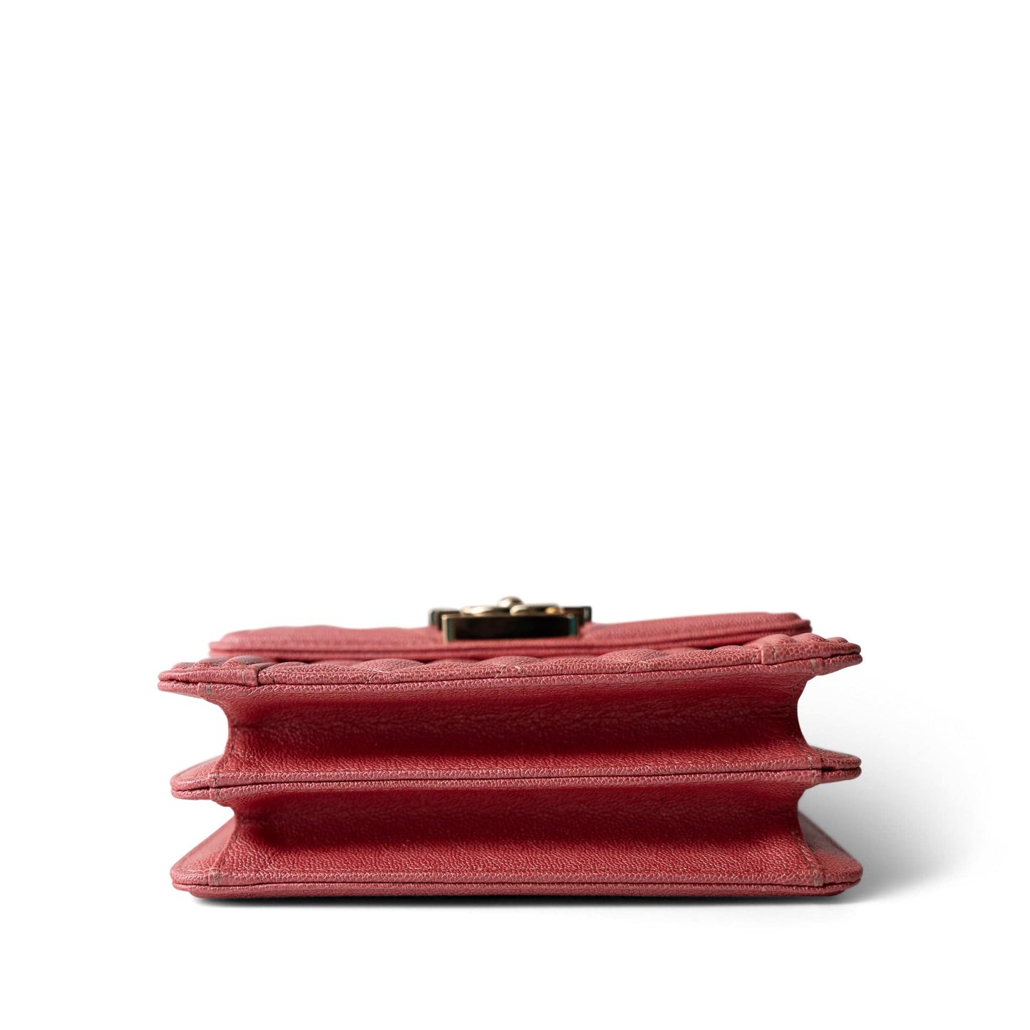 Coral Pink Caviar Quilted North South Boy Bag Light Gold Hardware