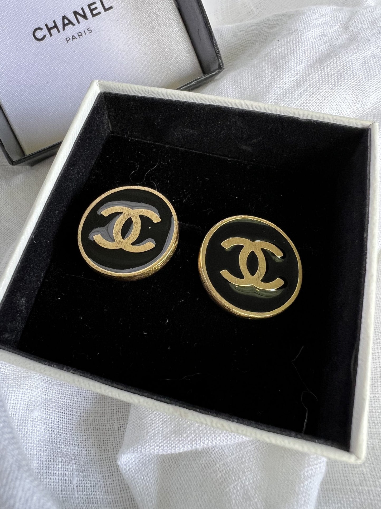 Chanel CC Button Clip-on Earrings