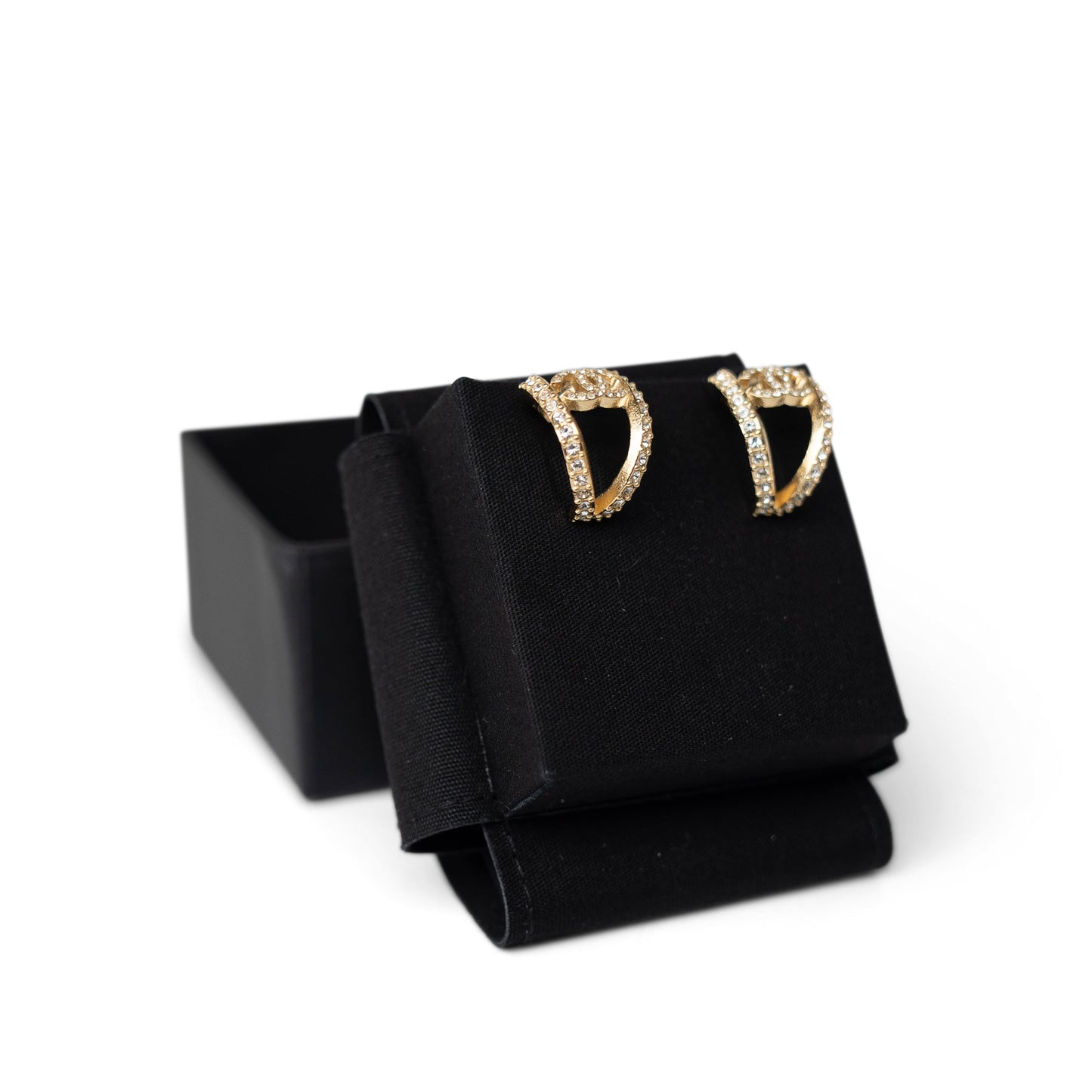 22A CC Gold and Crystal Earrings