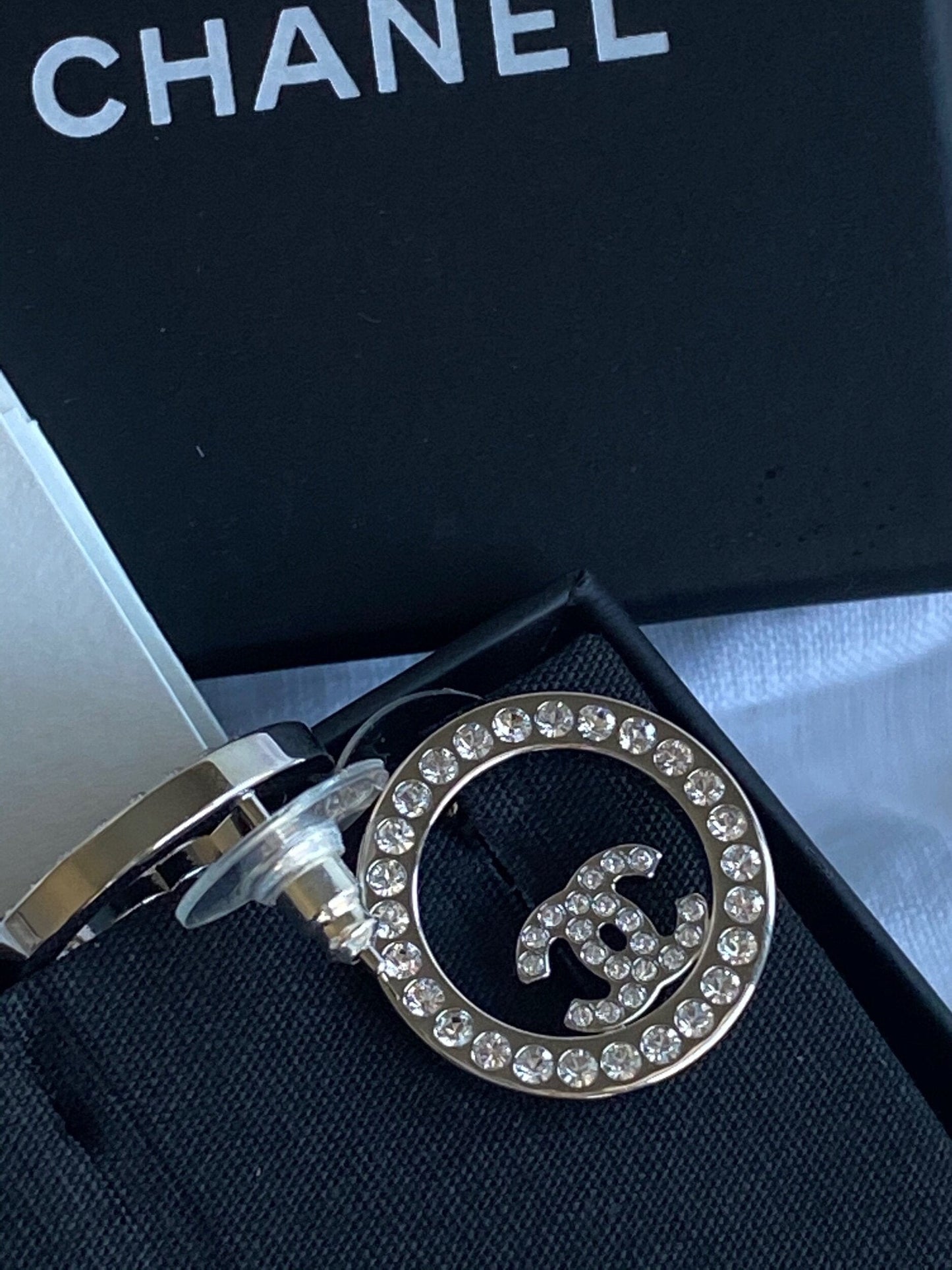 Chanel Crystal & Silver Earrings