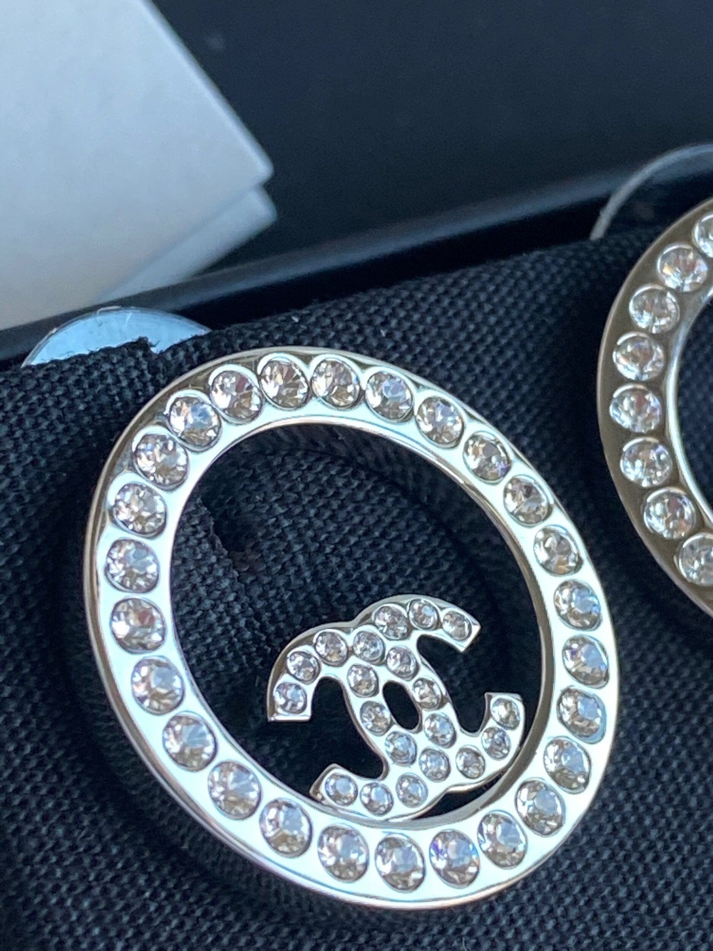 Chanel Crystal & Silver Earrings