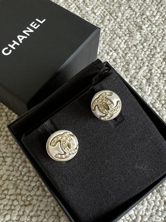 Chanel Round CC Earrings