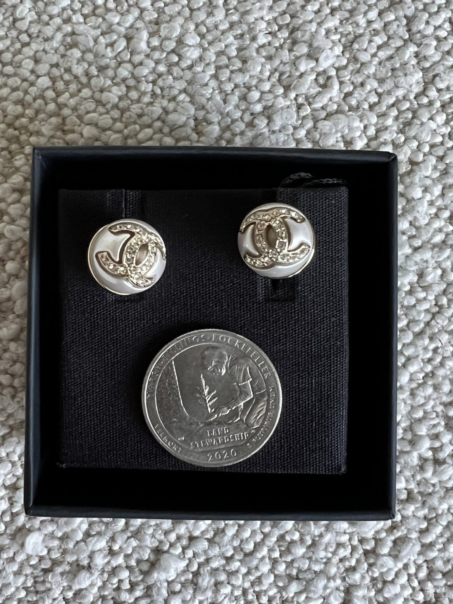 Chanel Round CC Earrings