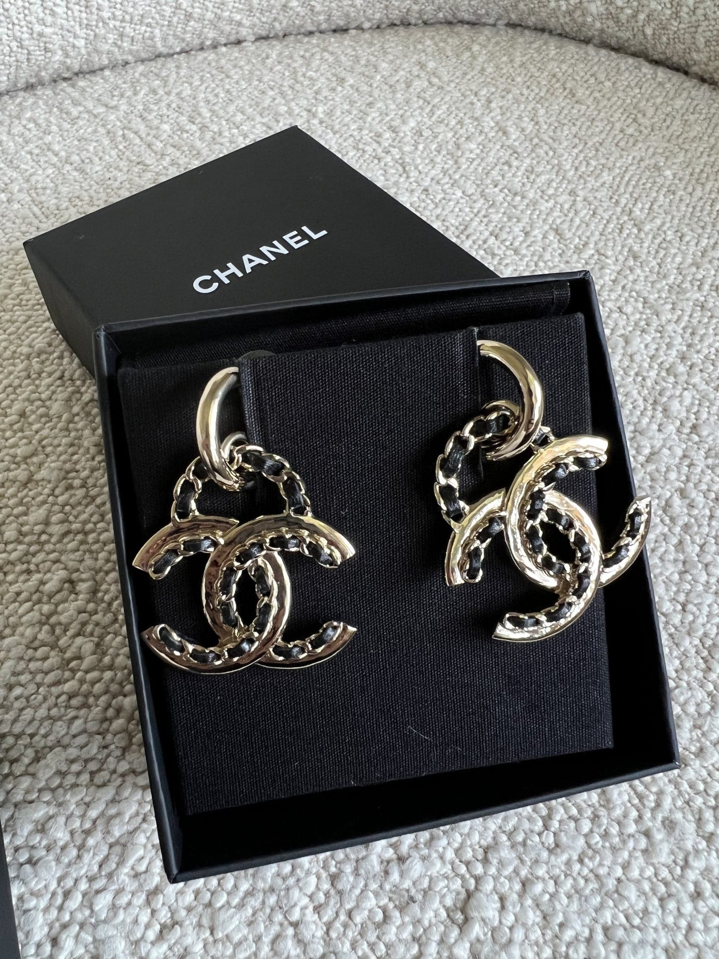 Chanel Woven Chain CC Drop Earring