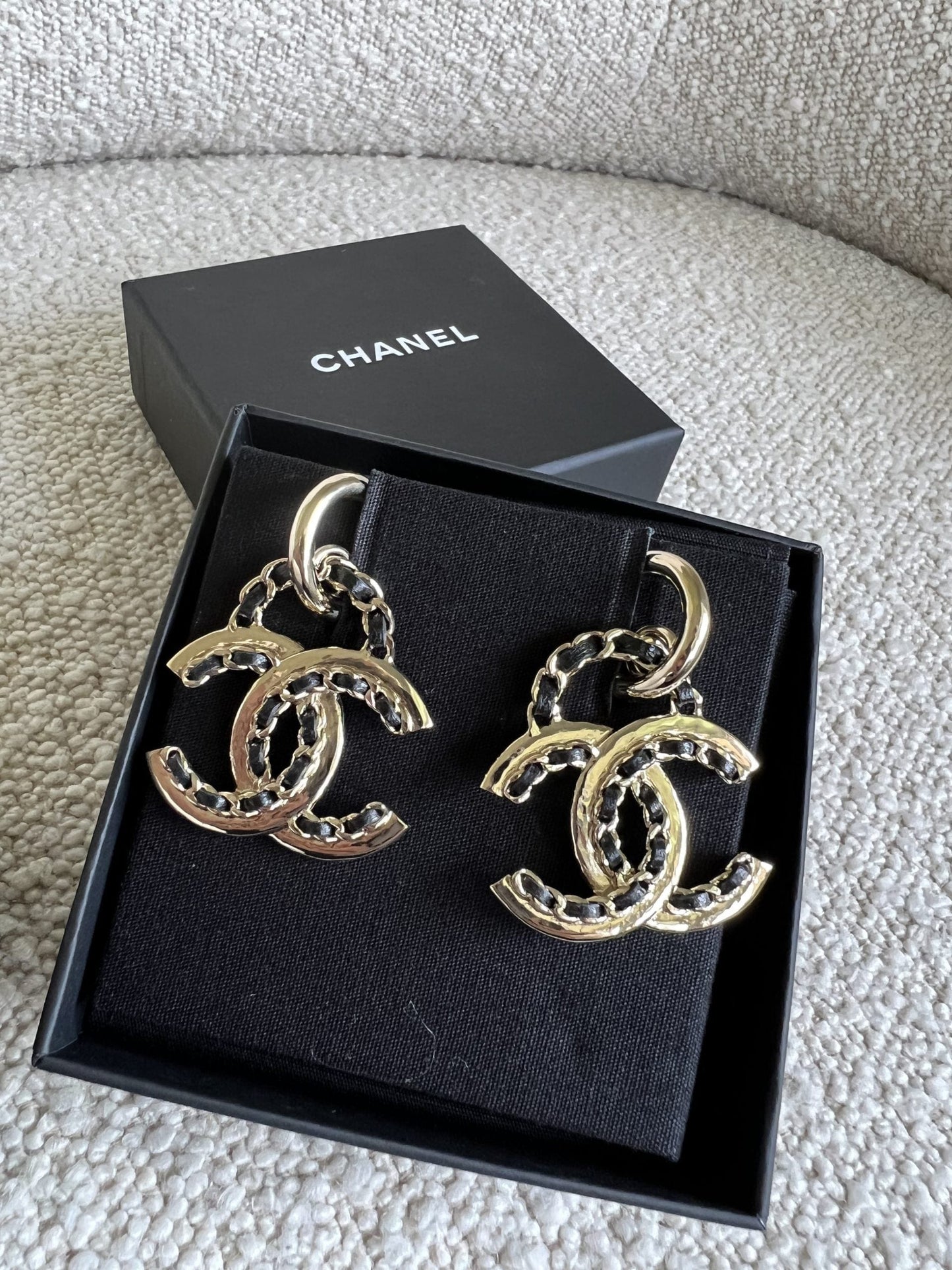 Chanel Woven Chain CC Drop Earring