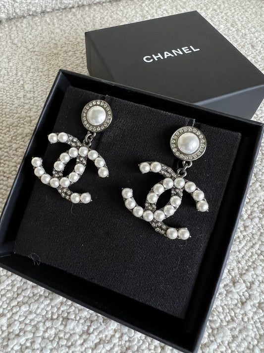 Chanel Dangle Earrings - Ruthenium