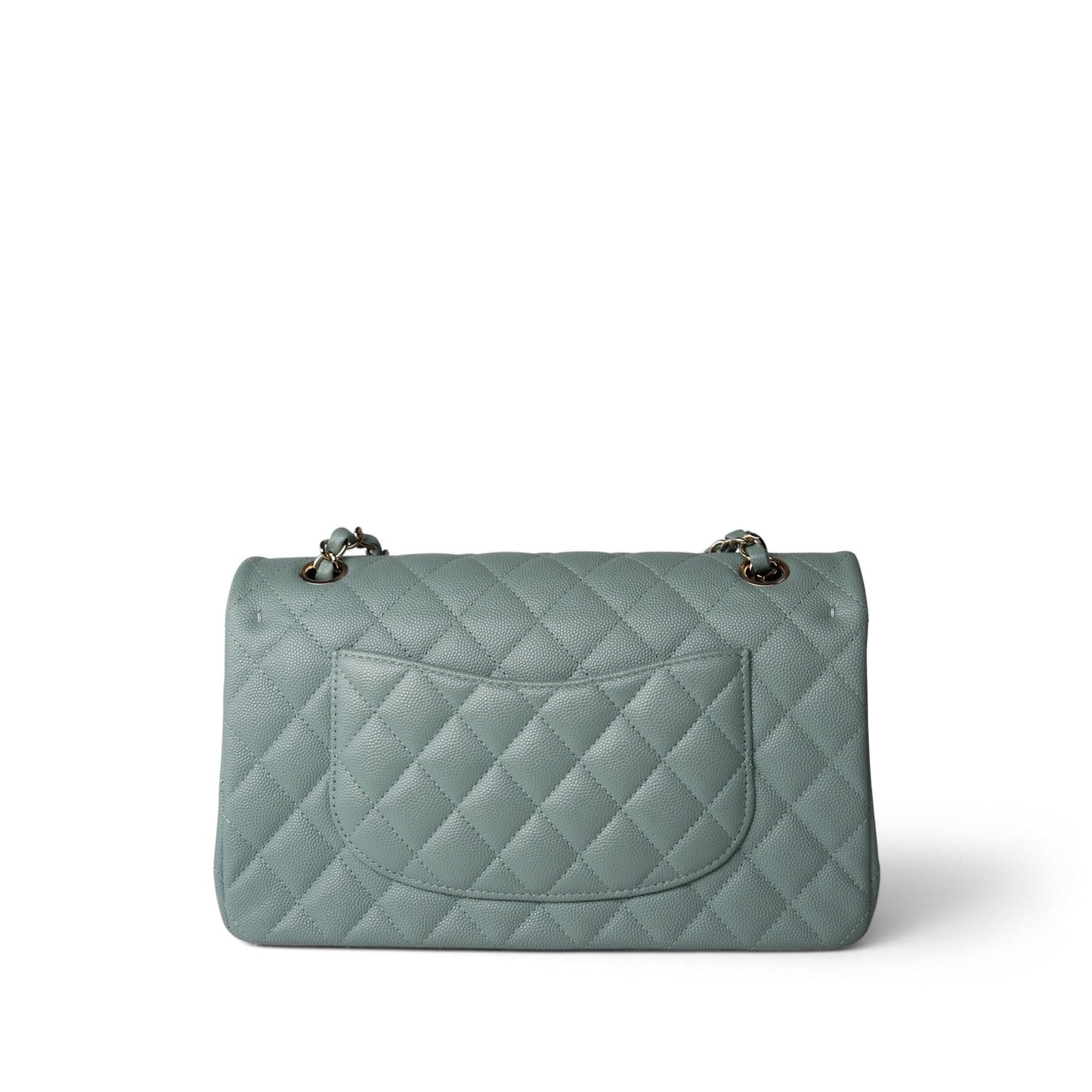 22C Dark Green Caviar Quilted Classic Flap Medium Light Gold Hardware