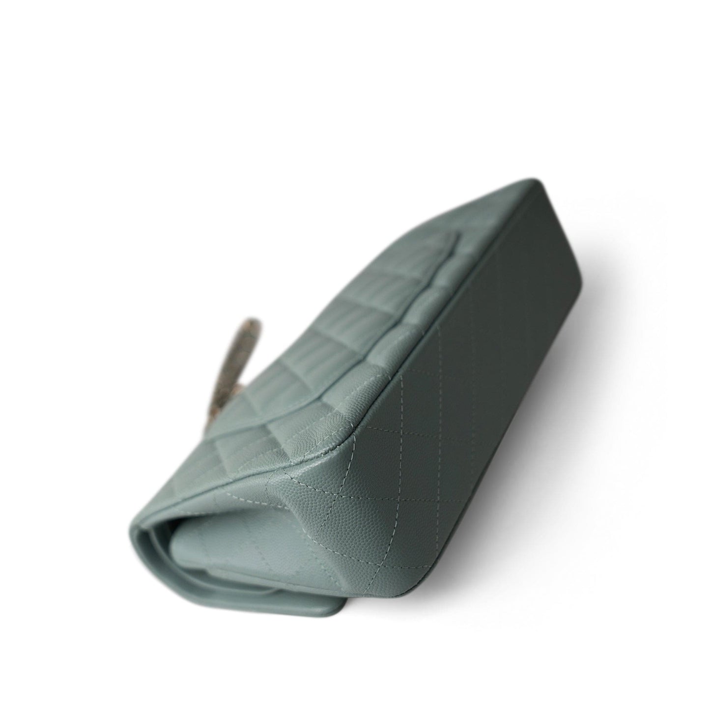 22C Dark Green Caviar Quilted Classic Flap Medium Light Gold Hardware