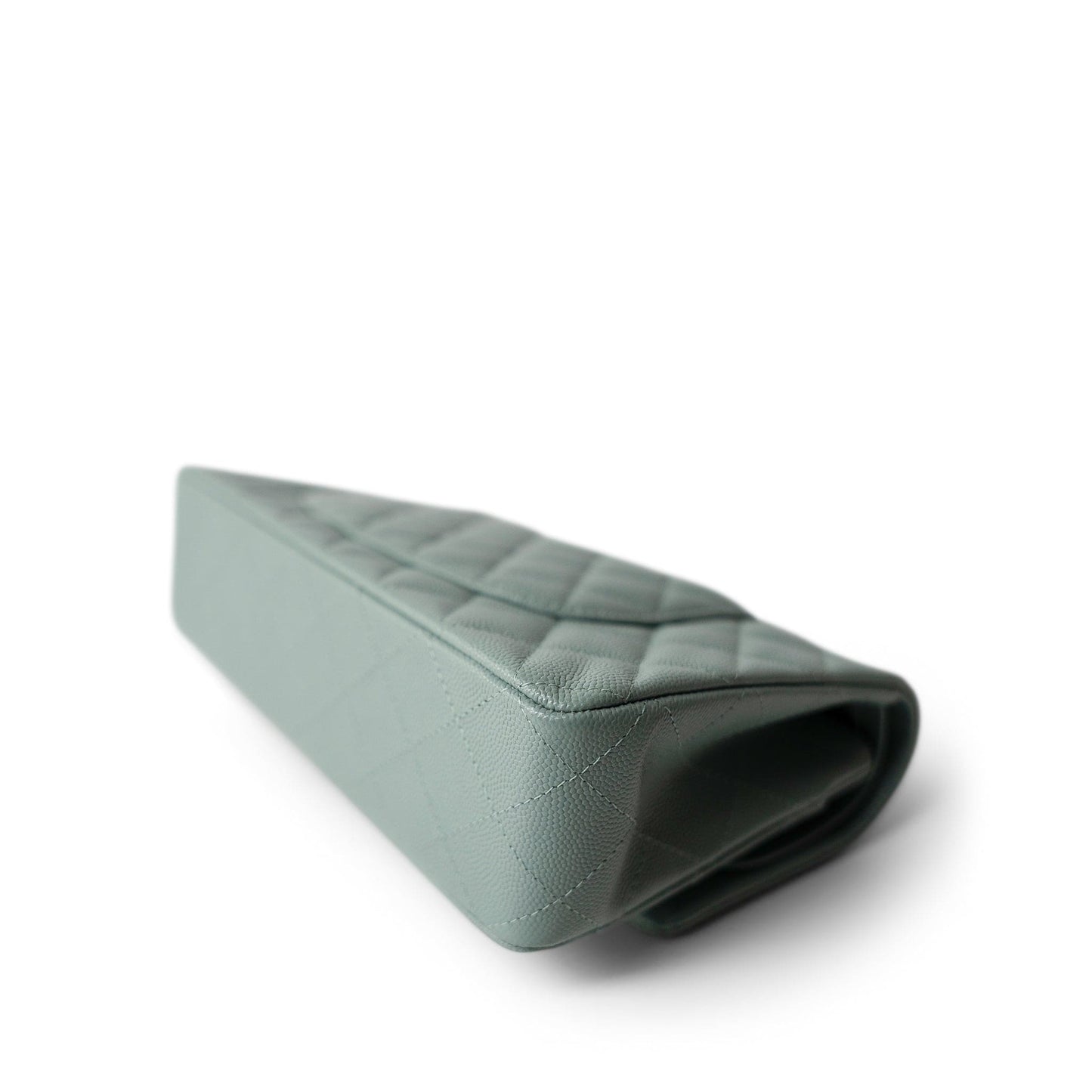 22C Dark Green Caviar Quilted Classic Flap Medium Light Gold Hardware