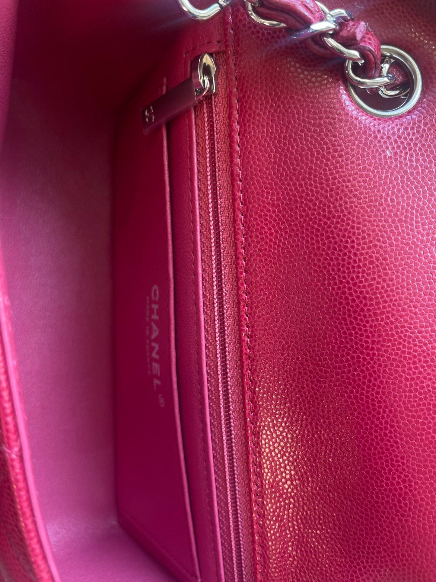 18B Raspberry Red Caviar Quilted Mini Rectangular Single Flap with Light Gold Hardware