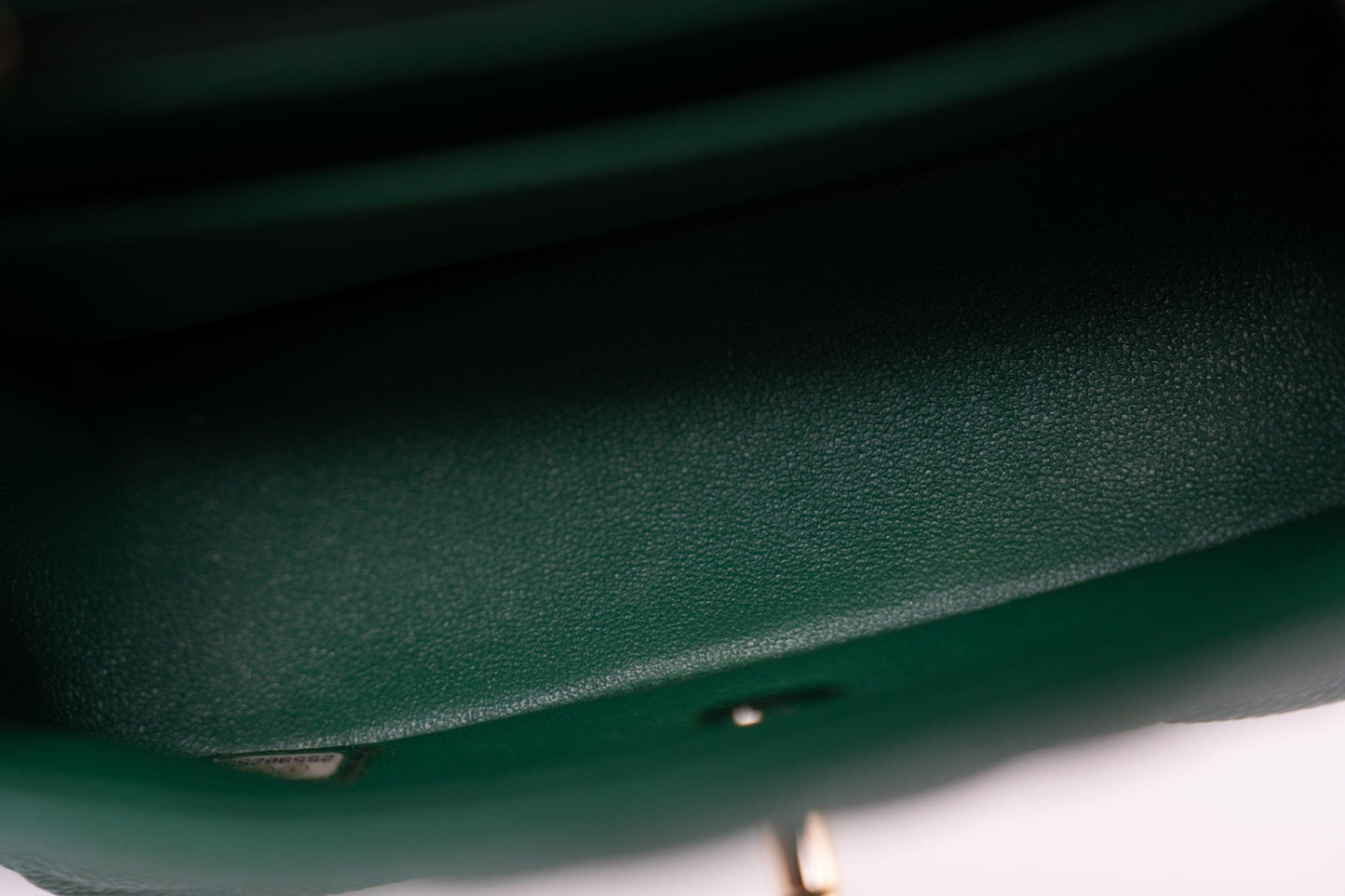 18S Emerald Green Caviar Quilted Mini Square Light Gold Hardware