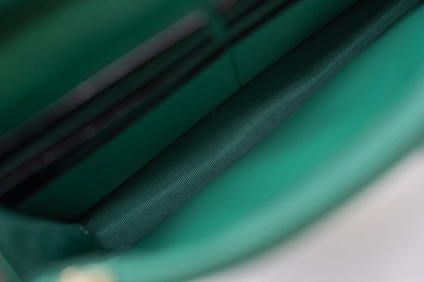 18S Emerald Green Caviar Quilted Wallet on Chain (WOC)