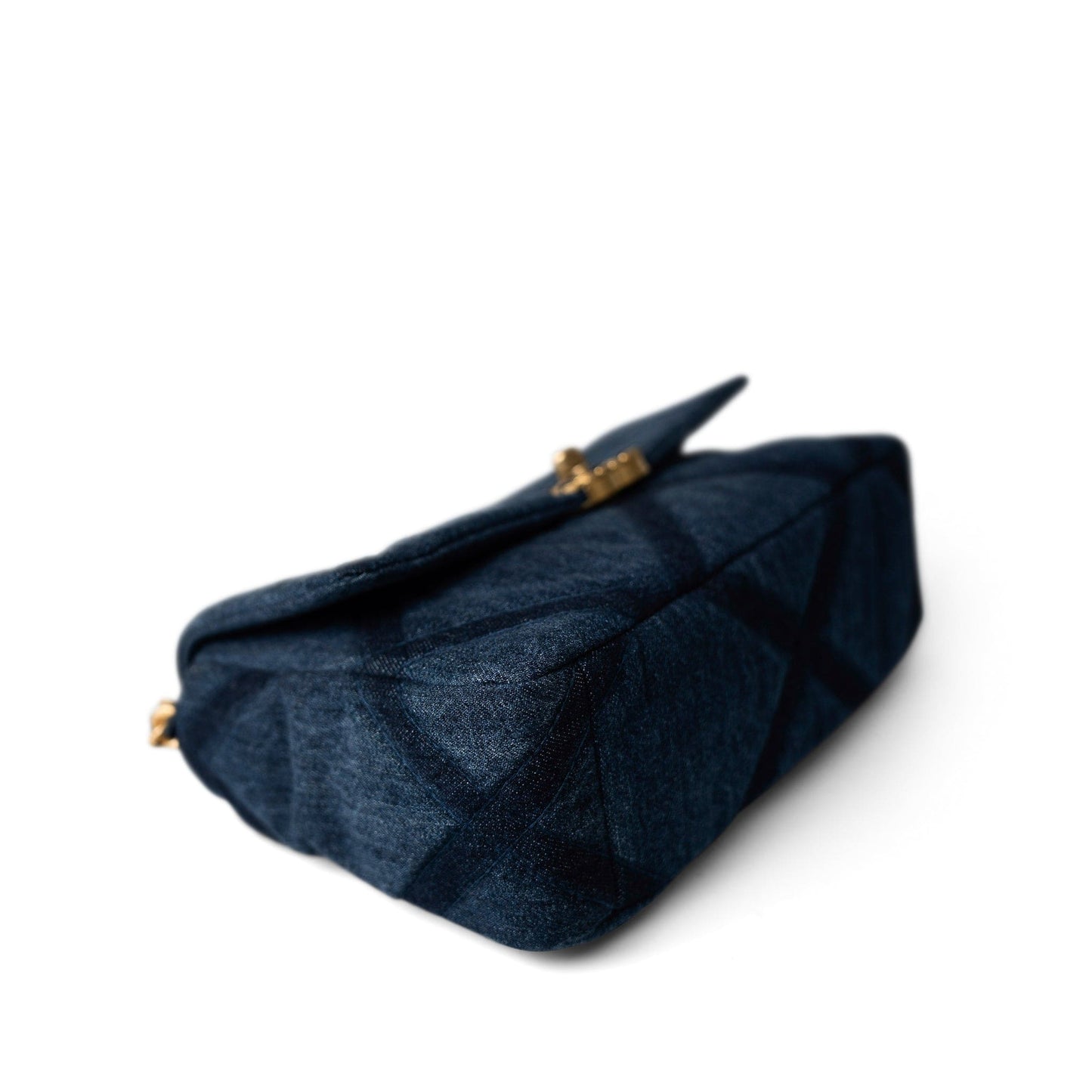 Denim Quilted 19 Flap Small Antique Gold Hardware